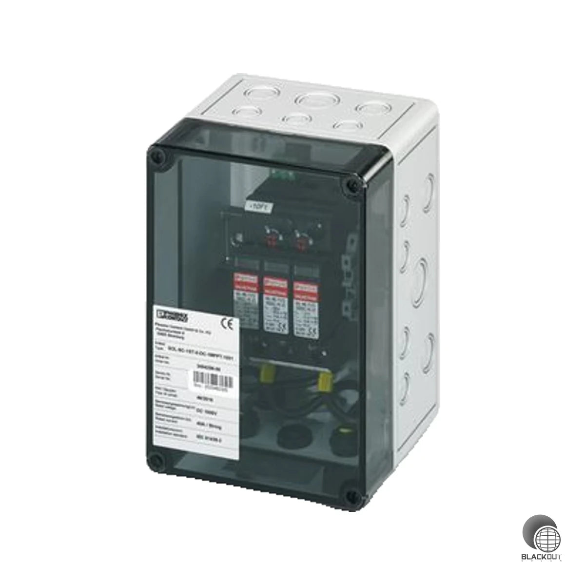 Kompakter Generatoranschlusskasten mit integriertem Überspannungsschutz Typ 1/2 für eine MPP-Eingang mit einem String — ideal für kleine bis mittlere PV-Anlagen mit SUNCLIX-Anschlusstechnik.