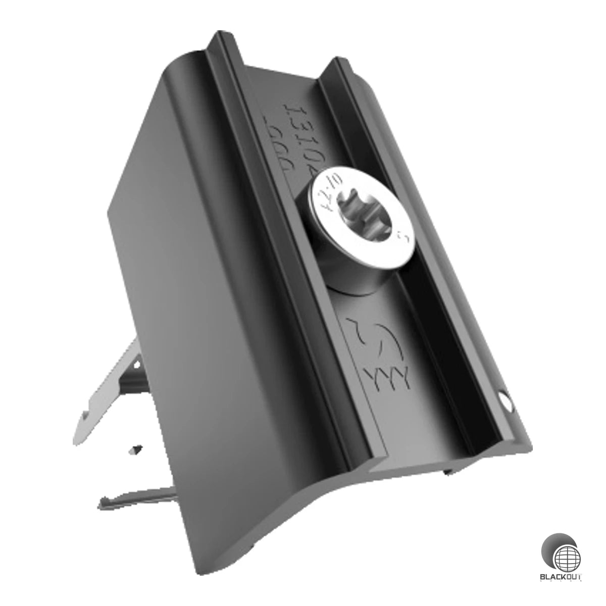 Universelle Endklemme aus der Schletter ProLine-Serie für Modulrahmenhöhen von 30 bis 47 mm. Schwarz eloxiertes Aluminium mit integriertem Erdungspin und vormontiertem Befestigungsmaterial.