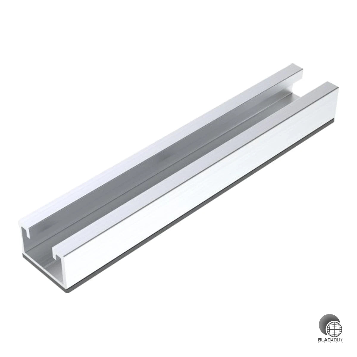 Kurzschiene für die vertikale PV-Befestigung auf der Hochsicke von Trapezblechen – mit vormontierten EPDM-Dichtband und Kompatibilität zu Hammerkopf 28/15 M8 sowie Klick-Sockel.