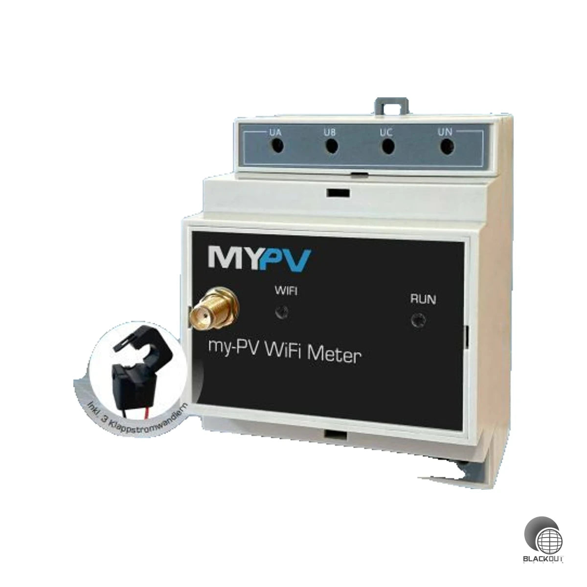 Der my-PV WiFi Meter überwacht die Stromflüsse Ihrer PV-Anlage in Echtzeit und stellt sicher, dass überschüssige Solarenergie vollständig selbst genutzt wird — ohne Einspeisung ins Netz.