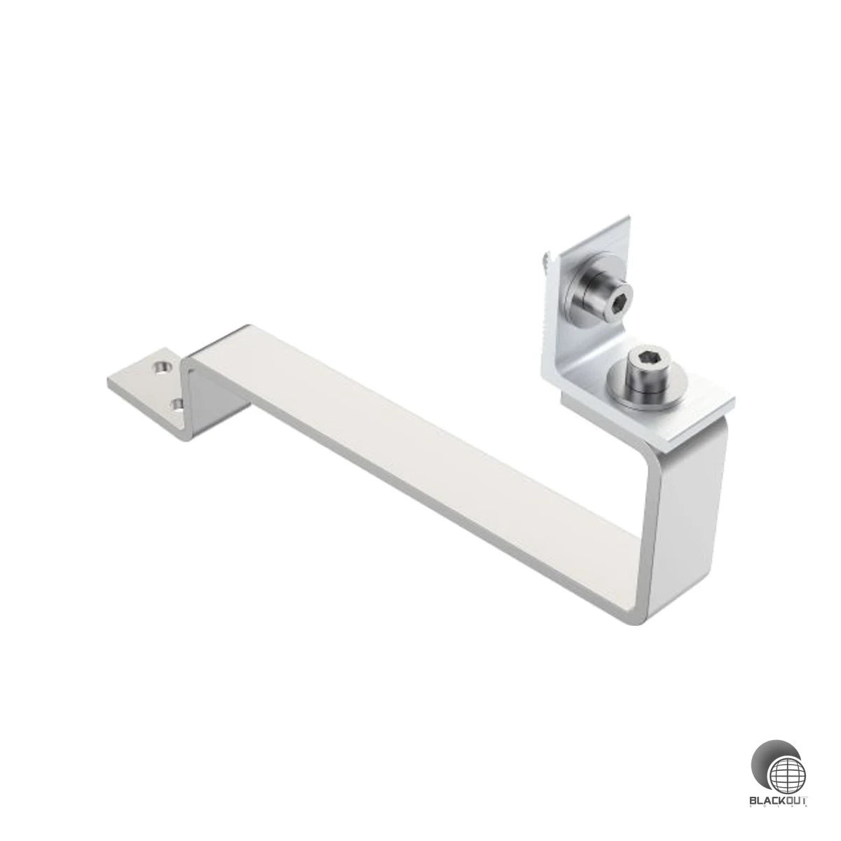Edelstahl-Dachhaken speziell für Biberschwanz-Dächer, kompatibel mit den Aerocompact-Schienen X40 und X50 — höhenverstellbar und wahlweise horizontal oder vertikal montierbar.