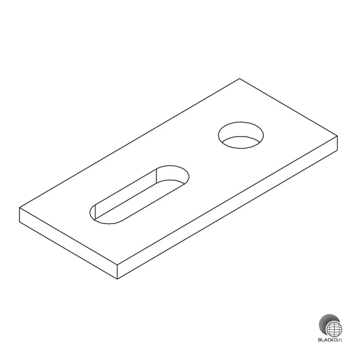 K2 Systems Adapterblech M12 Aluminium 40×90 mm