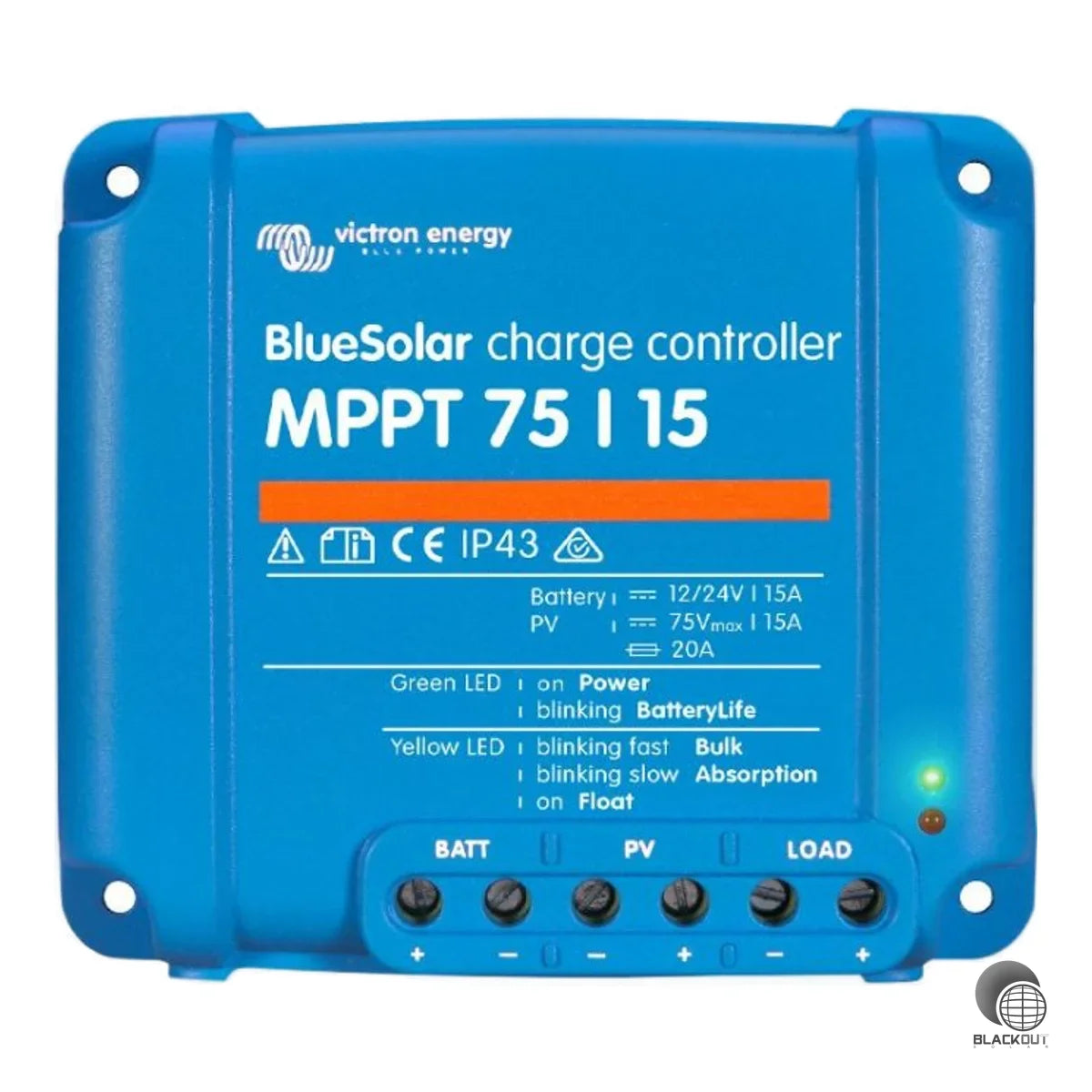 MPPT-Solarladeregler mit 15 A Nennladestrom und ultraschnellem Maximum Power Point Tracking für 12/24-V-Systeme. Bis zu 30 % Mehrertrag gegenüber PWM-Reglern bei wechselnden Lichtverhältnissen.