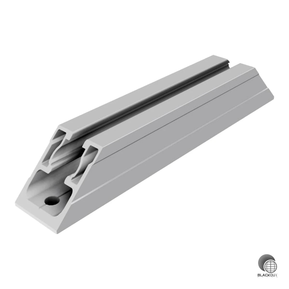 Aluminium-Befestiger für die horizontale Modulmontage auf Trapezblechdächern. Wird bequem von oben auf der Hochsicke verschraubt und dichtet dank vormontierter EPDM-Gummistreifen zuverlässig ab.