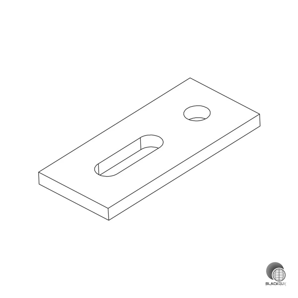 K2 Systems Aluminium-Adapterblech M10 40×90 mm für Stockschrauben