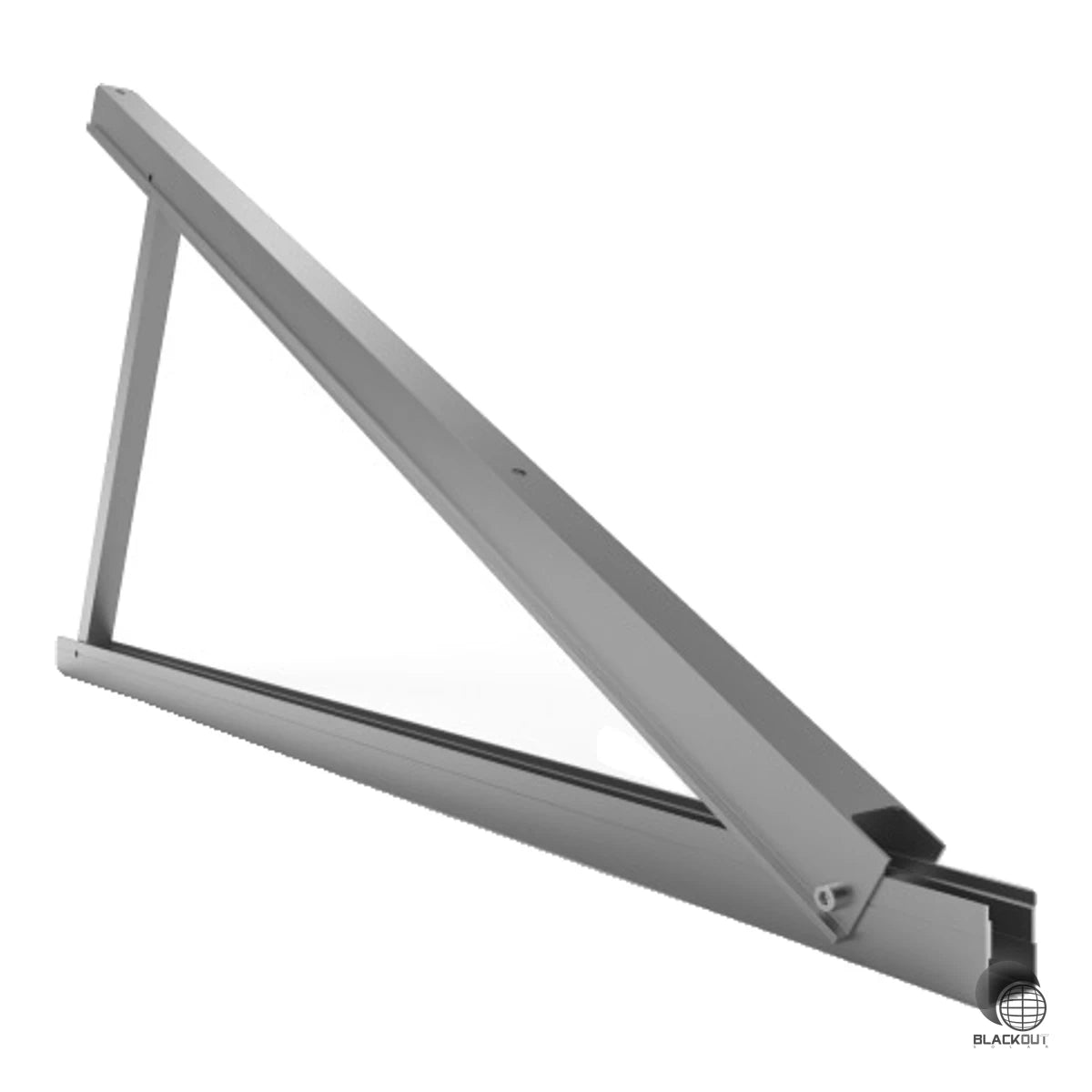 Verstellbare Aluminium-Fassadenstütze von Schletter für die wandseitige PV-Modulmontage. Neigungswinkel von 50–70° einstellbar, geeignet für horizontale und vertikale Modulausrichtung.
