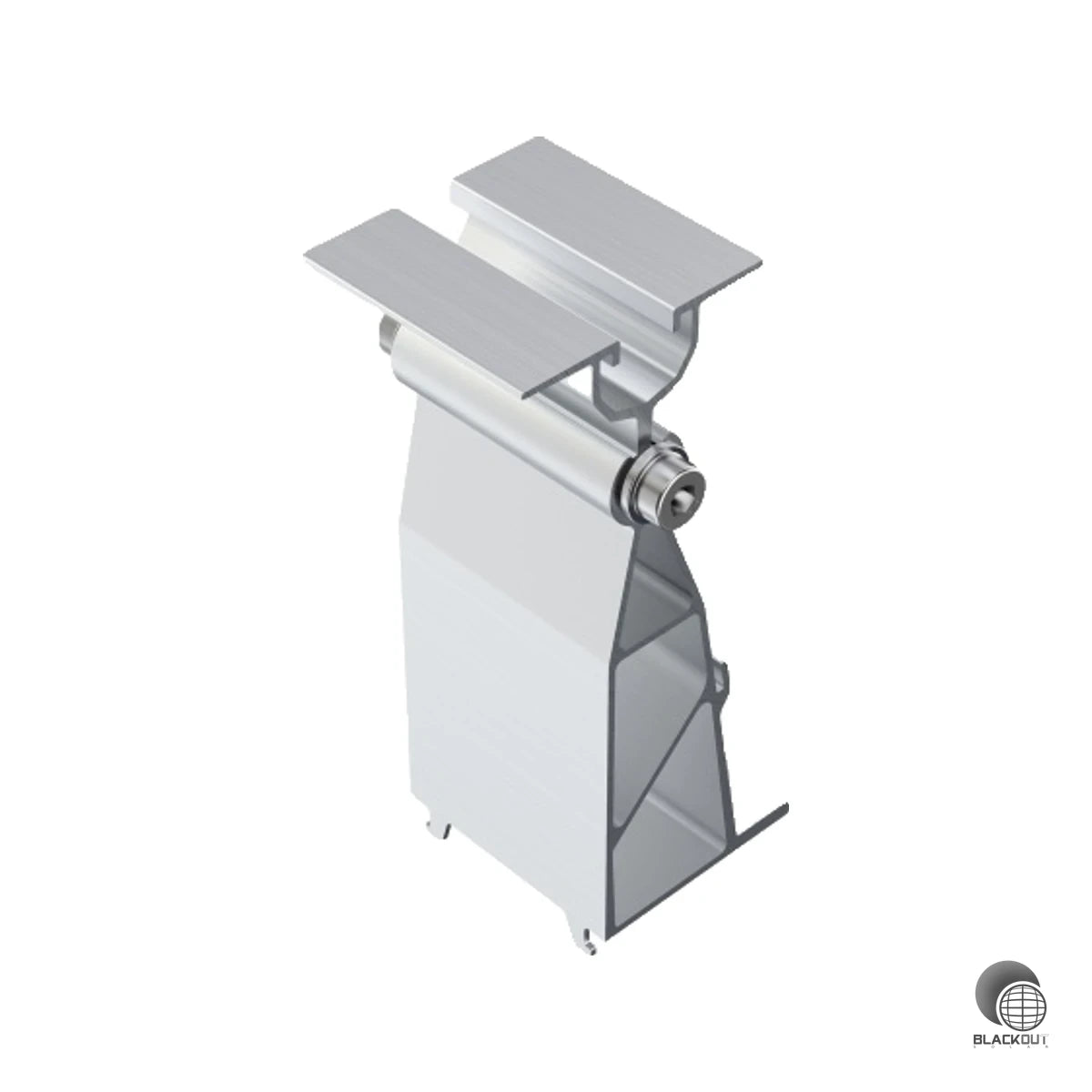 Der Vorderfuß für das Aerocompact Compactflat SN 2 ermöglicht die hochkante Modulmontage auf Flachdächern – mit Neigungswinkeln zwischen 5° und 8° für optimale Ertragsausrichtung.