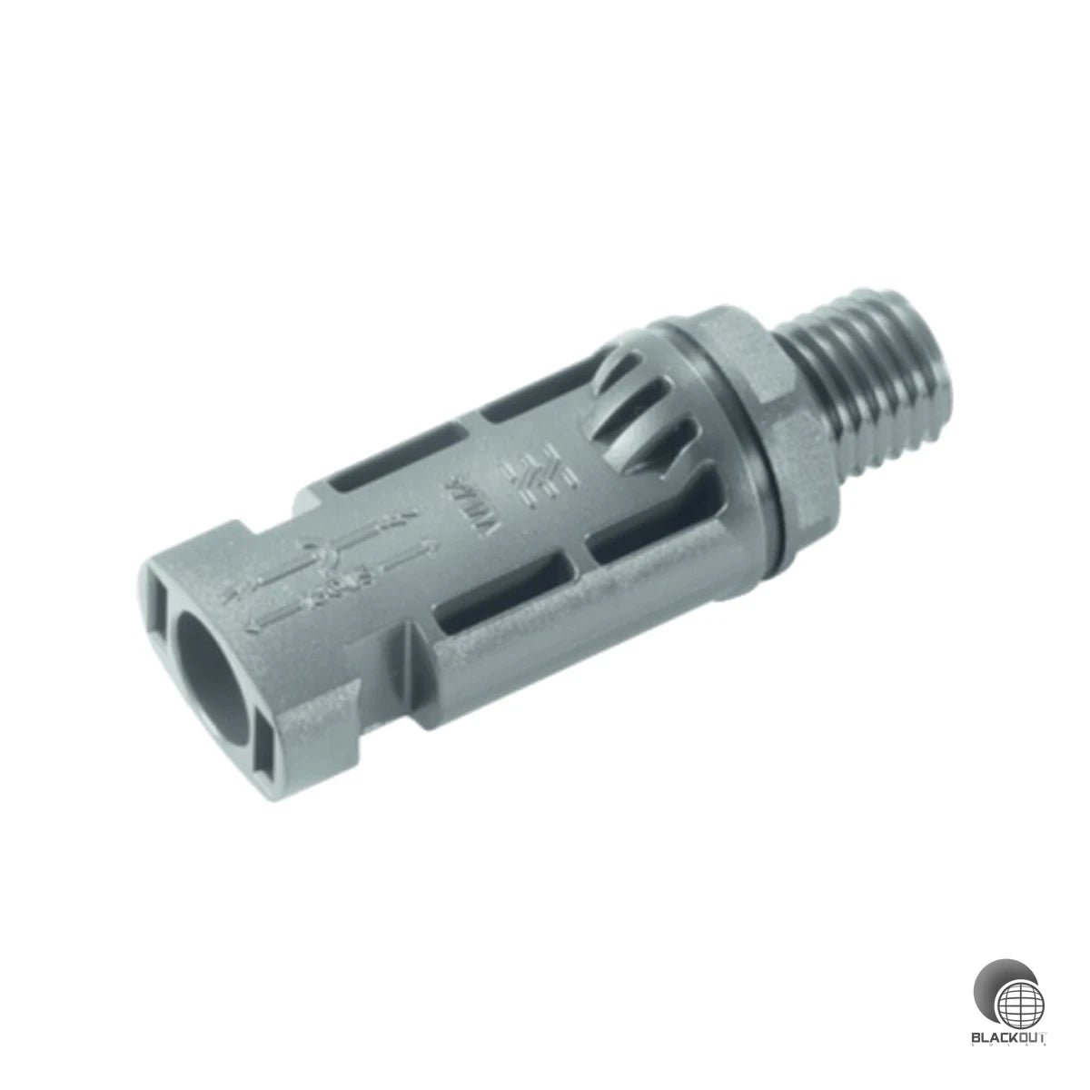Kompakter PV-Steckverbinder (Buchse/female) von Weidmüller für zuverlässige Solar-Crimpverbindungen bis 1500 V DC und 35 A — TÜV-zertifiziert nach IEC 62852.