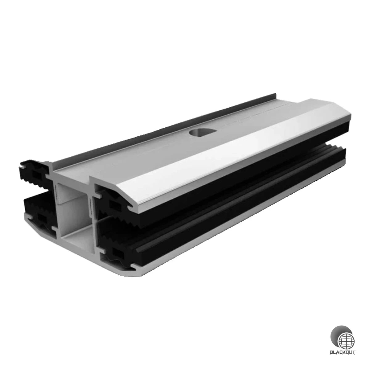 Mittelklemme zur sicheren Befestigung rahmenloser Laminatmodule mit einer Glasstärke von 6,8 bis 8,0 mm — freigegeben für First Solar, Calyxo und MiaSolé. Zylinderschraube und MK2 sind separat zu bestellen.