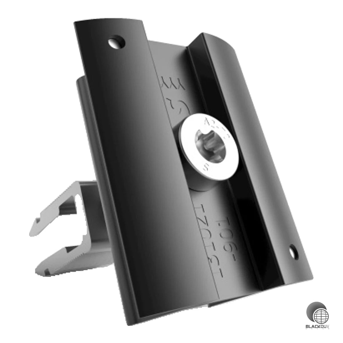 Die Schletter RapidPro Mittelklemme in Schwarz fixiert benachbarte Solarmodule mit Rahmenhöhen von 30 bis 47 mm sicher und dauerhaft – inklusive Befestigungsmaterial und integriertem Erdungspin.