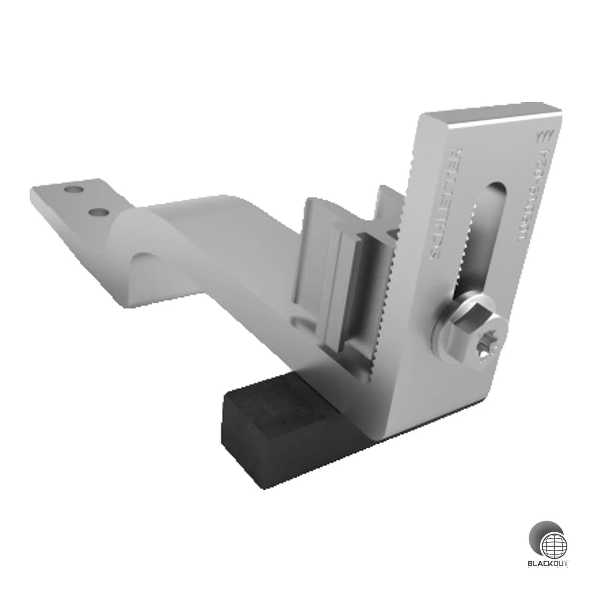 Aluminium-Dachhaken für Schindeldächer mit Schieferüberlappungen bis 125 mm – mit drehbarem Multiadapter für die Kombination mit Schletter ProLine und dem klassischen Schletter Baukastensystem.