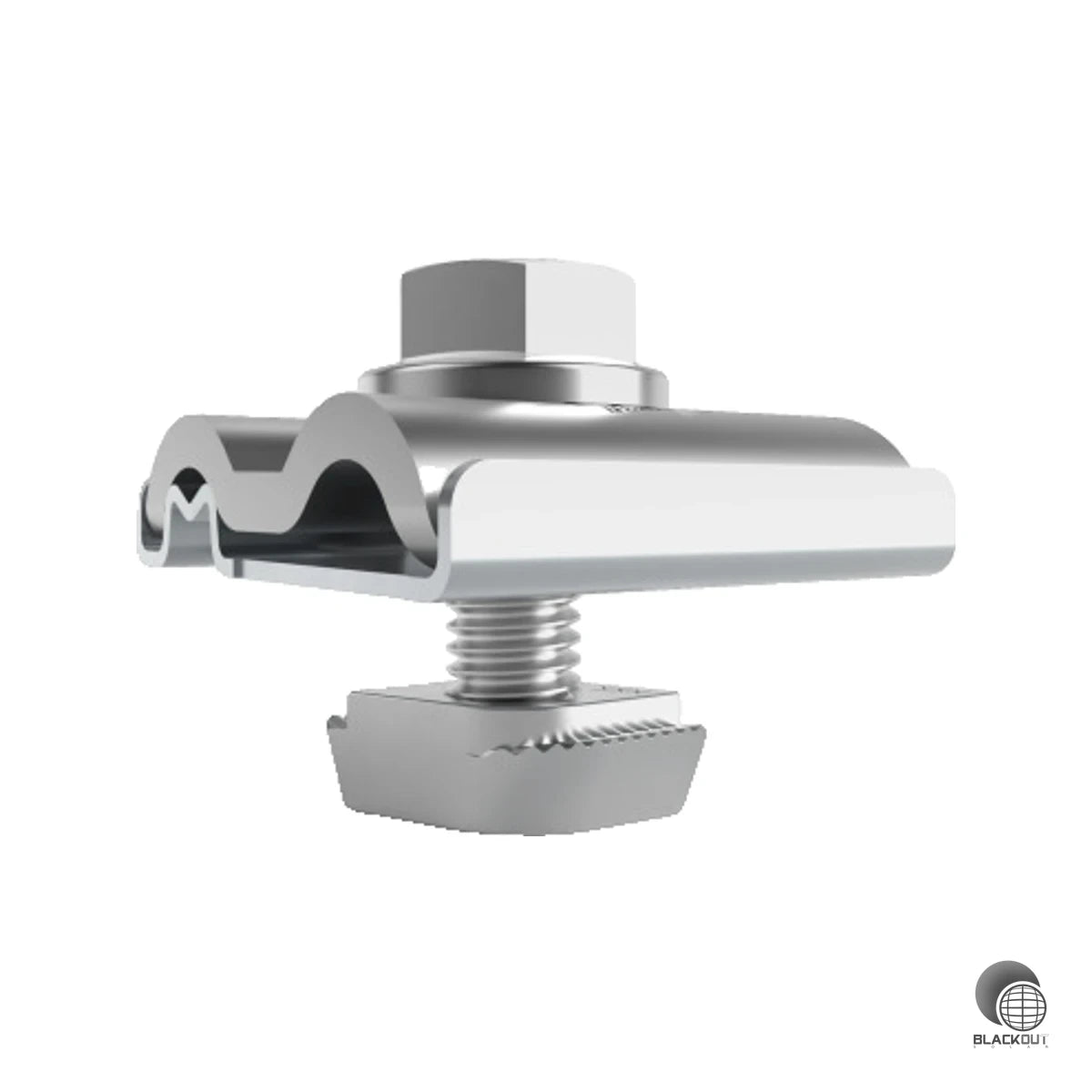 Zuverlässige Erdungsverbindung für Rundleiter mit 8–10 mm Durchmesser — aus rostfreiem Stahl, inklusive Befestigungsmaterial.