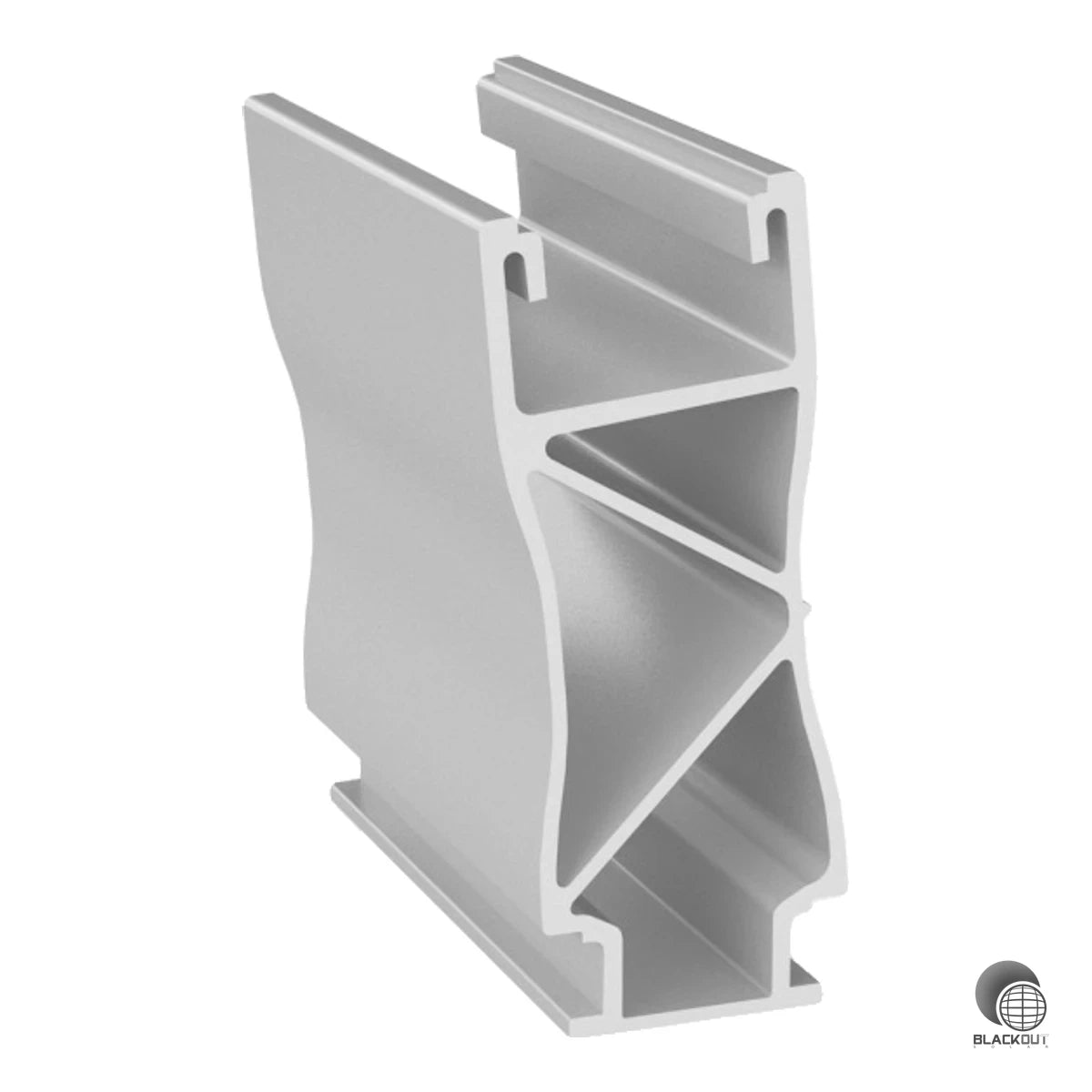 Aluminium-Modulstütze für das K2 MiniRail MK2 System, die eine verbesserte Modulhinterlüftung mit 5° Neigung ermöglicht. Kompakt mit 90 mm Breite und nur ca. 200 g Gewicht.