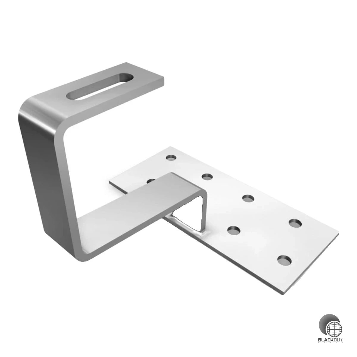 Edelstahl-Dachhaken zur Befestigung von K2 Montageschienen auf Schrägdächern mit Pfannenziegel. Passend für Dachlatten mit 30 mm Höhe, mit Langloch für die SolidRail-Montage.