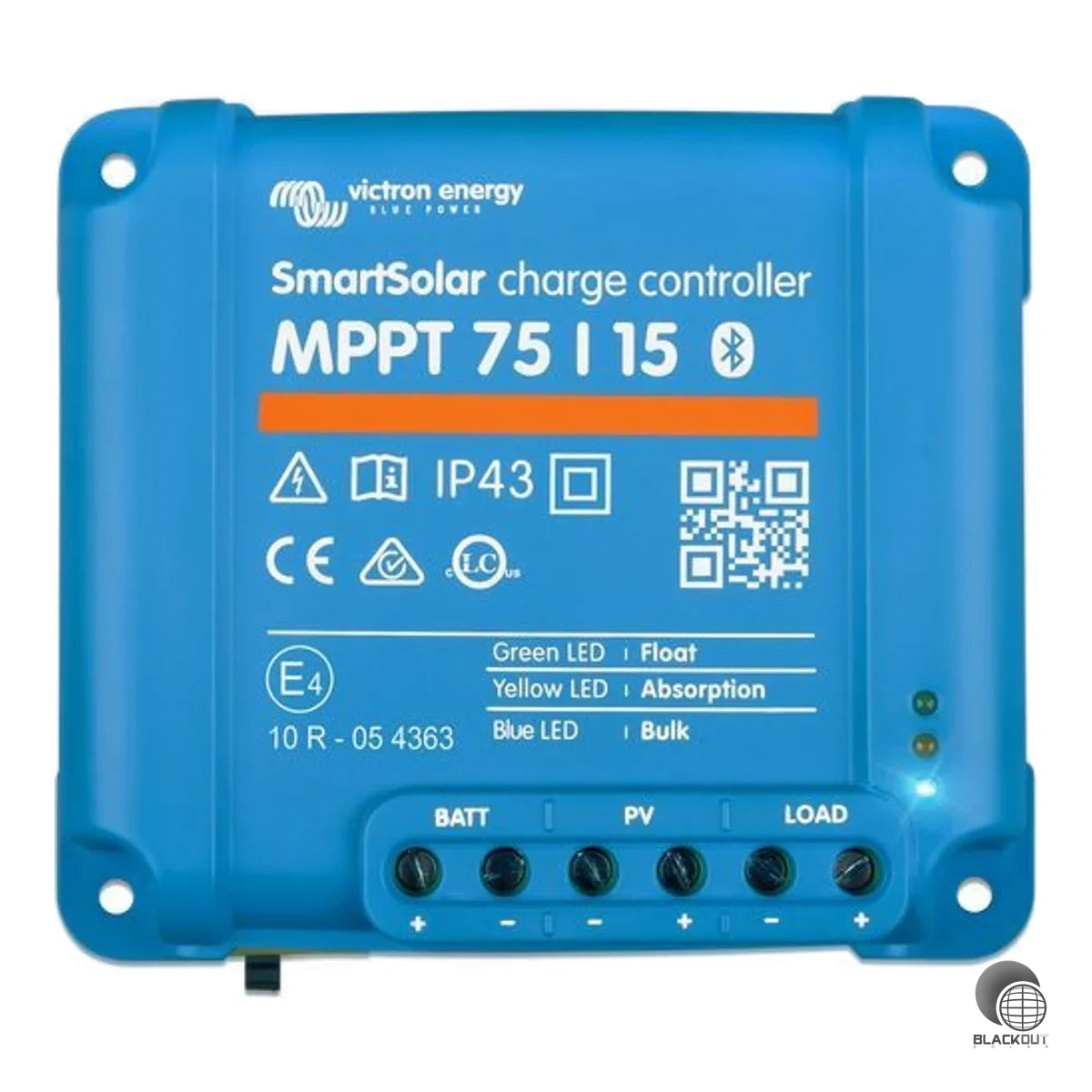 MPPT-Solarladeregler mit 15 A Ladestrom, 75 V max. PV-Leerspannung und integriertem Bluetooth Smart für 12/24-V-Systeme. Ultraschnelles MPPT-Tracking mit bis zu 98 % Spitzenwirkungsgrad.