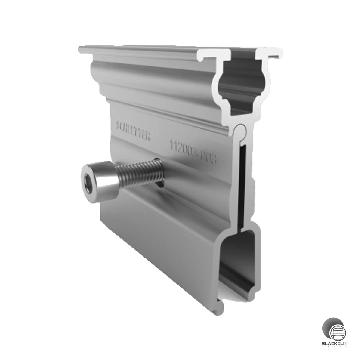Horizontale Falzklemme aus Aluminium für die dachdurchdringungsfreie Montage von PV-Modulen auf Stehfalzblechen – kompatibel mit Zambelli RibRoof 465 und ähnlichen Profilen.