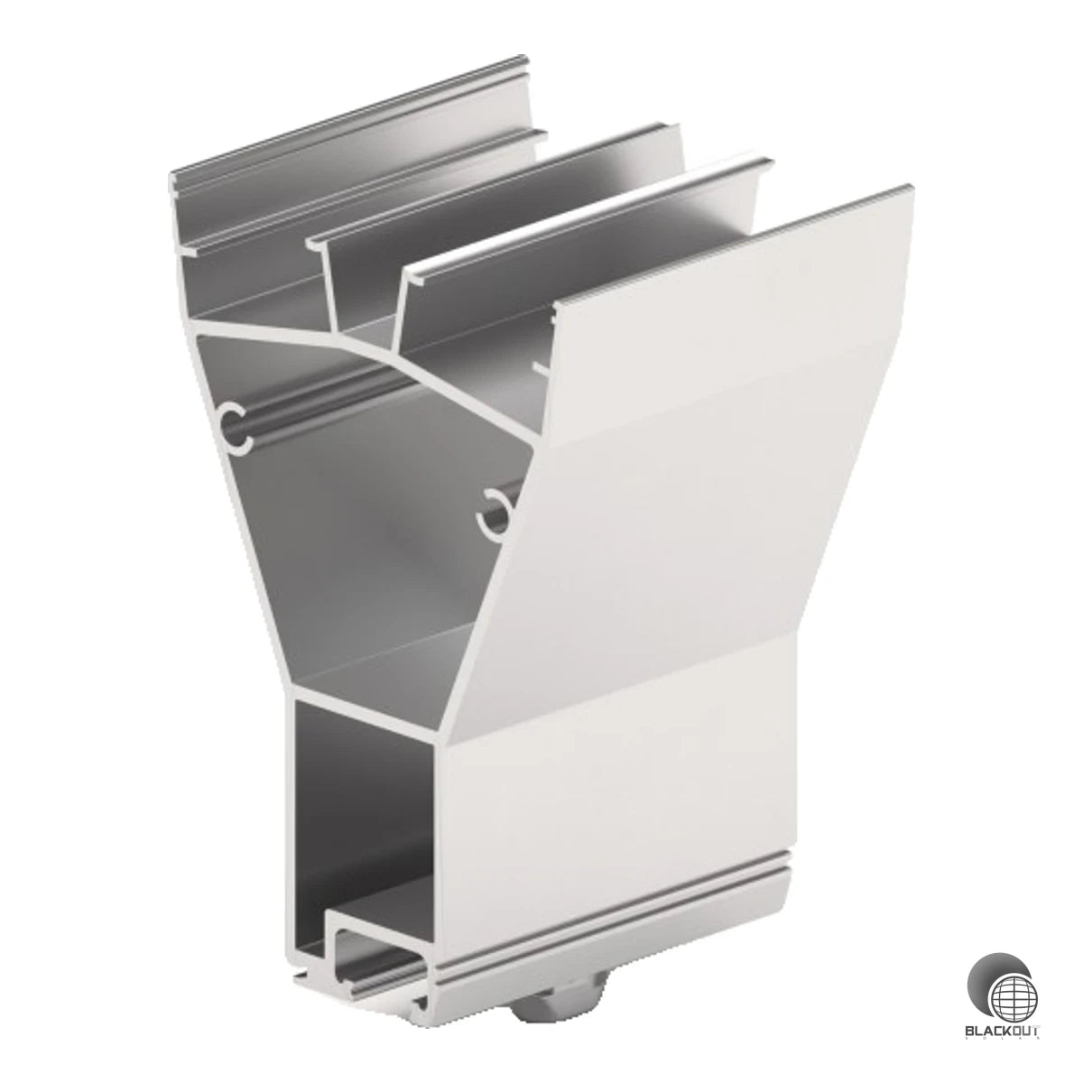Eindreh-Mittelstütze aus Aluminium für das Schletter FixGrid Pro Montagesystem mit 10° Aufständerungswinkel. Wird auf das Grundprofil gedreht und dient als Basis für ein Erhöhungsprofil.