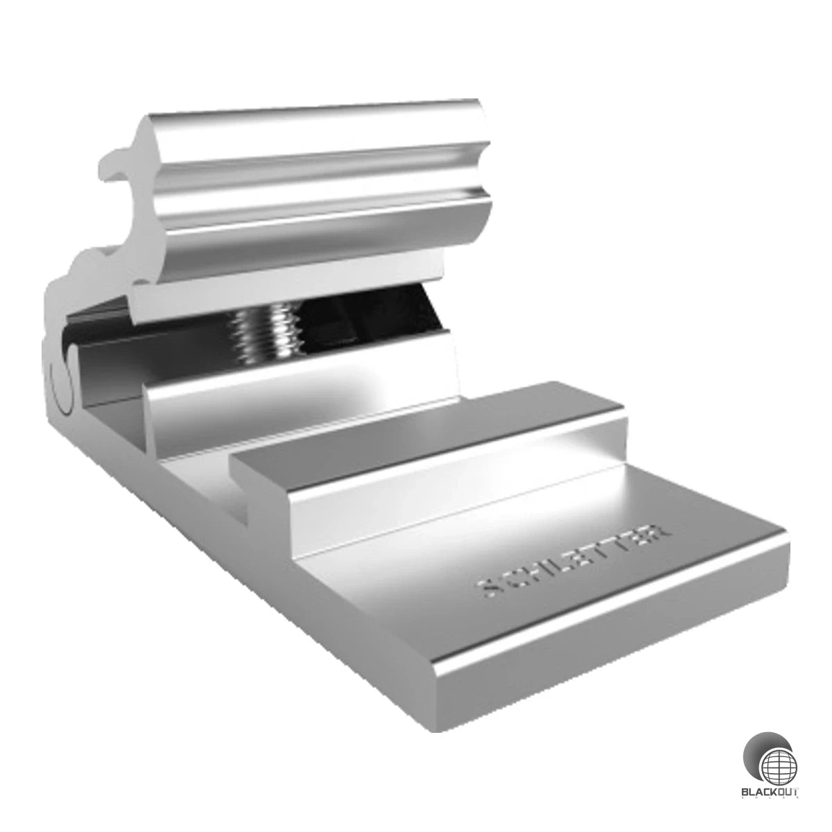 Aluminium-Klemmstück als Aufsatz für Blechfalzklemmen anderer Anbieter. Inklusive M8-Schraube zur Anbindung an das Schletter RapFix Pro Montagesystem.