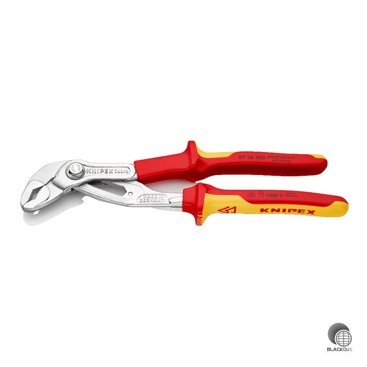 Die VDE-isolierte Cobra QuickSet von KNIPEX kombiniert blitzschnelle Einstellung direkt am Werkstück mit zuverlässigem 1000-V-Schutz — für sicheres Arbeiten bei Elektro- und Sanitärinstallationen.