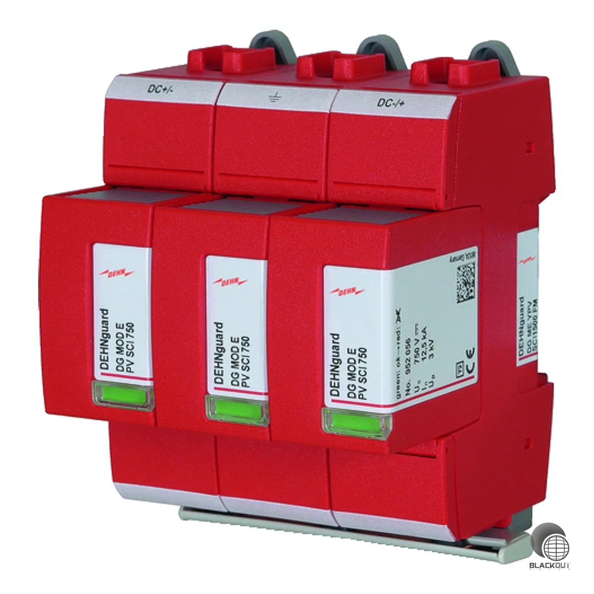 Modularer Überspannungsableiter Typ 2 für PV-Anlagen bis 1500 V DC — mit patentiertem SCI-Prinzip und Fernmeldekontakt für sicheren, überwachbaren Blitz- und Überspannungsschutz.