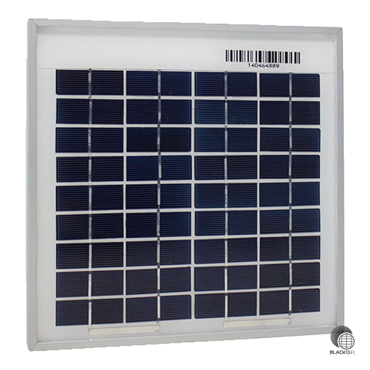 Kompaktes 5-Watt-Solarmodul mit polykristallinen Zellen und anodiertem Aluminium-Hohlkammerrahmen – konzipiert für industrielle Kleinanwendungen und professionelle 12-V-Systeme im Außeneinsatz.