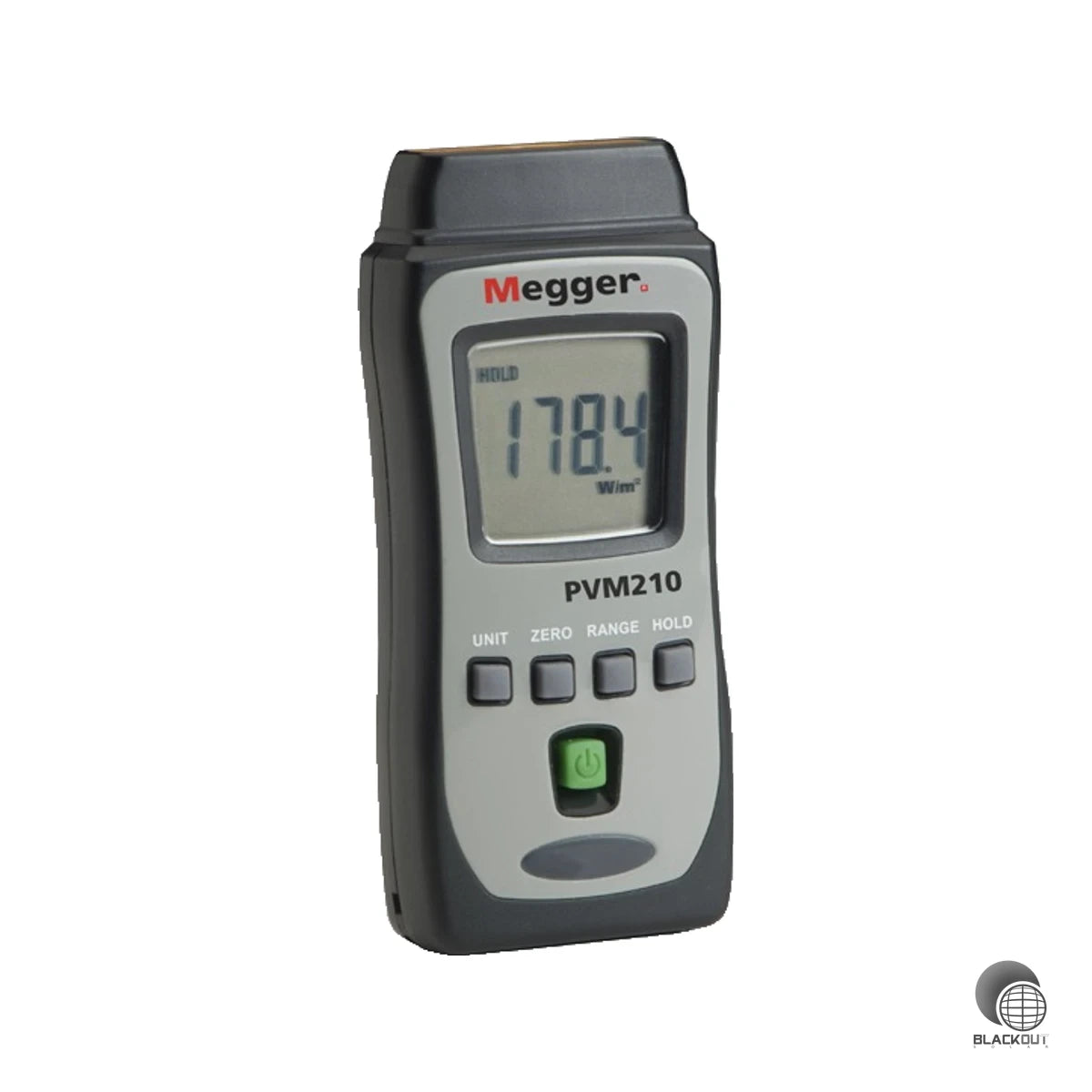 Kompaktes Einstrahlungsmessgerät für PV-Installateure und Eigenheimbesitzer — misst Solarstrahlung bis 1999 W/m² mit einer Hand, direkt am Dach oder auf der Leiter.