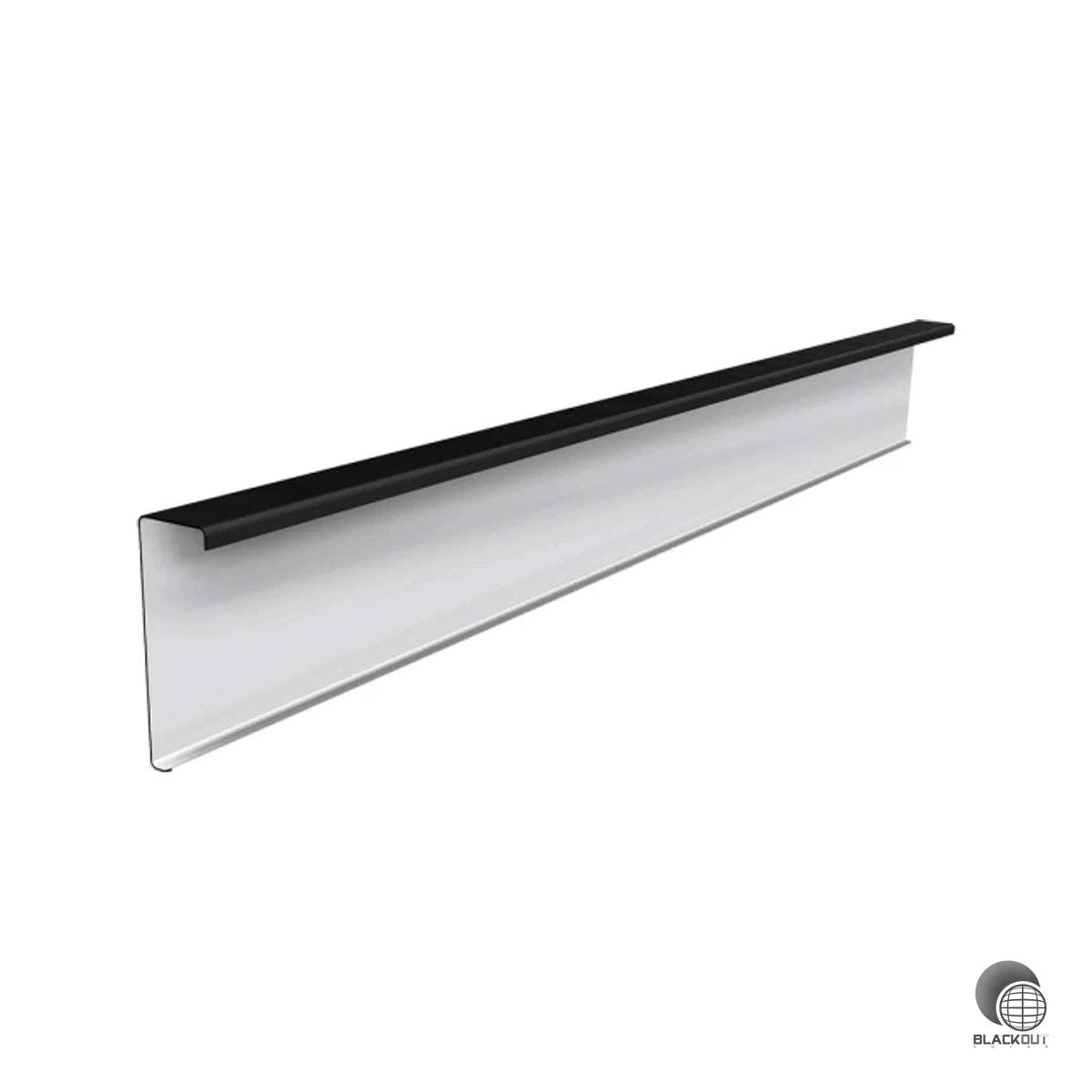 Eloxierte Aluminium-Schienenabdeckung für die SL Rack RAIL 35 in 300 mm Länge — für ein sauberes Full-Black-Erscheinungsbild der PV-Anlage.