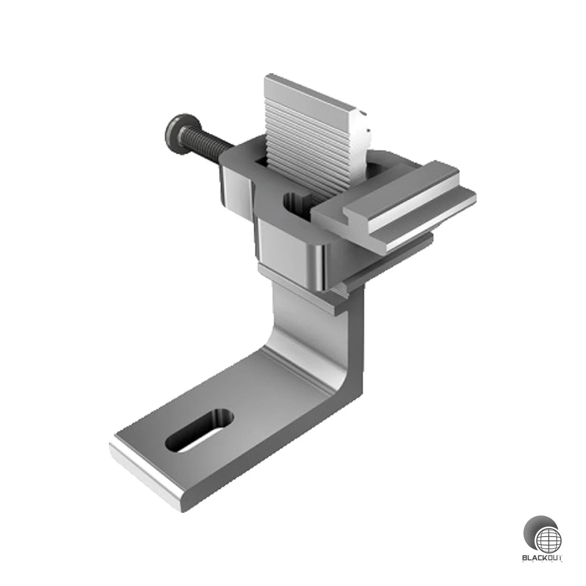 Flexibler L-Winkel-Fuß von SL Rack für die sichere Anbindung von PV-Modulen an verschiedene Dachkonstruktionen — mit Langloch und stufenloser Höhenverstellbarkeit für passgenaue Montage.