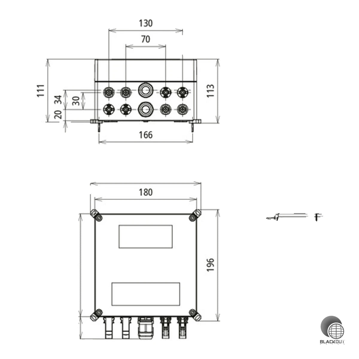DEHN DEHNcube DCU 2 YPV 1100 2M 1S MC4 IP65