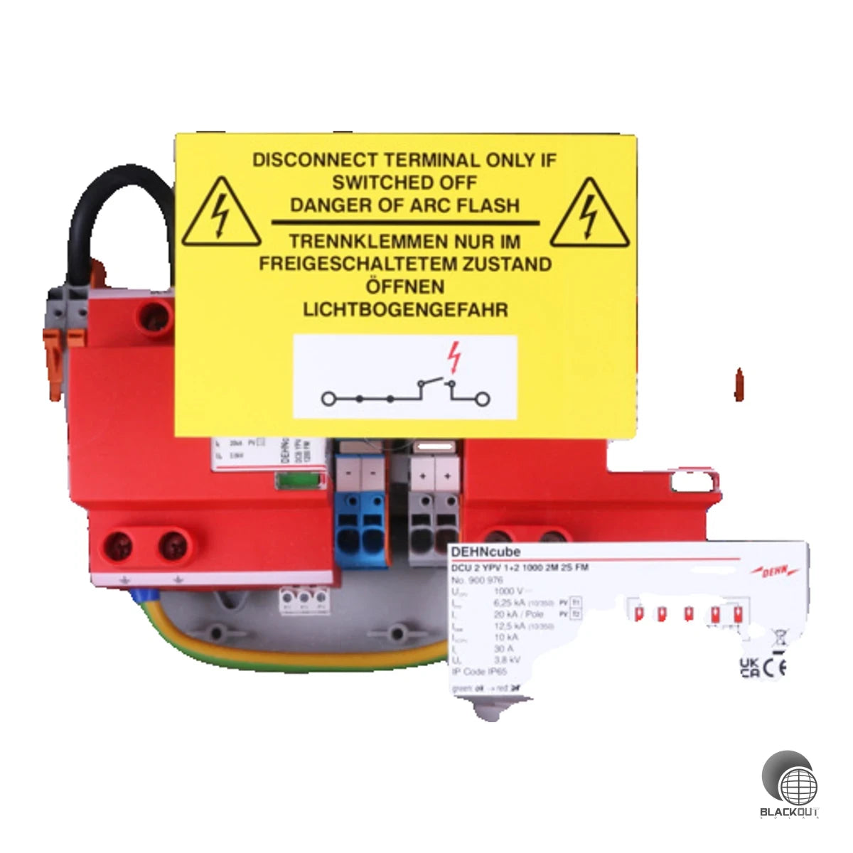 Generatoranschlusskasten mit Typ 1+2 Überspannungsschutz für PV-Anlagen bis 1000 V DC. Schützt zwei MPP-Eingänge mit je zwei Strings in wetterfestem IP65-Gehäuse.