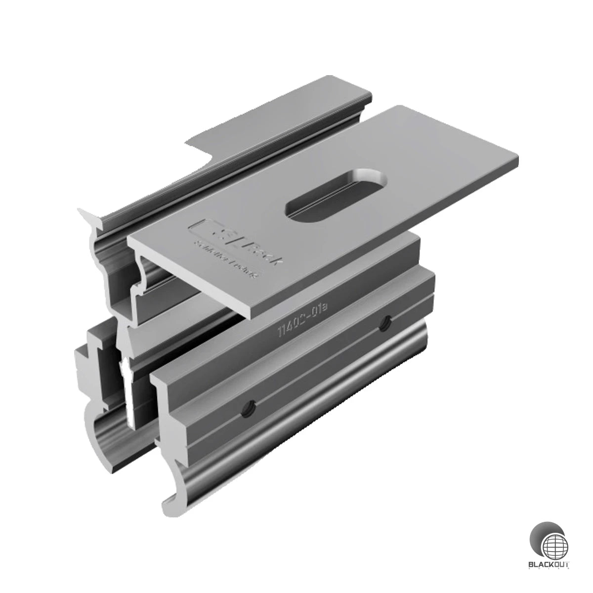 Präzise Befestigungsklemme von SL Rack für die sichere Montage von Solarmodulen auf KalZip-Stehfalzdächern mit 18 mm Rundfalzprofil.