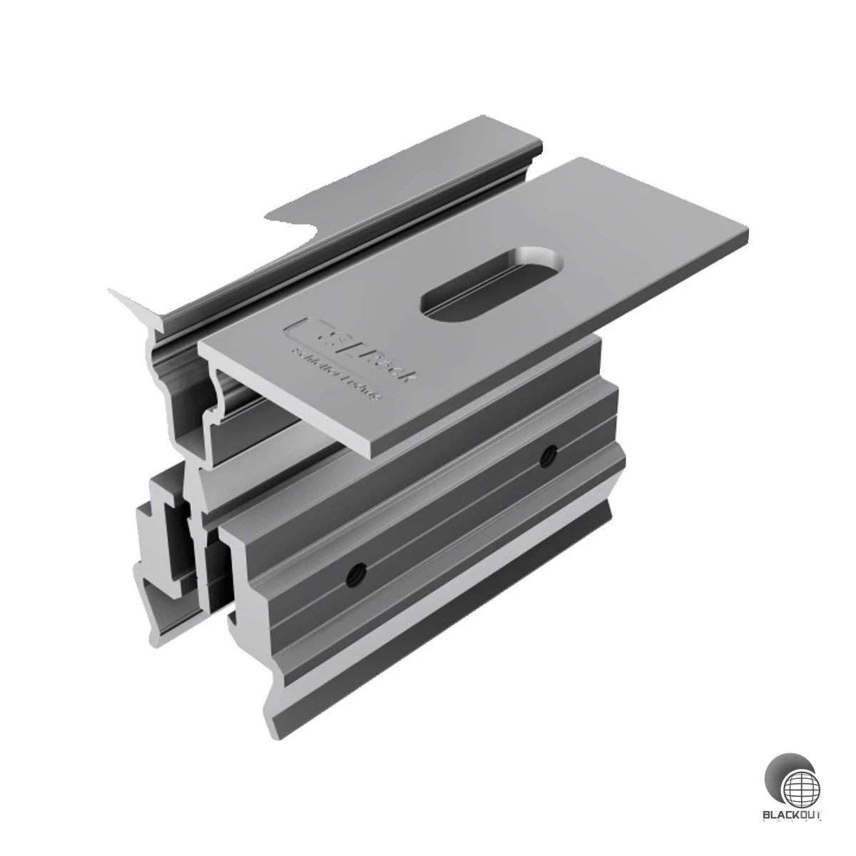 Schienenlose Falzklemme für die horizontale Montage von Solarmodulen auf dem Roma RD Sandwichpaneeldach — aus Aluminium gefertigt, schnell montiert und dachhautschonend.