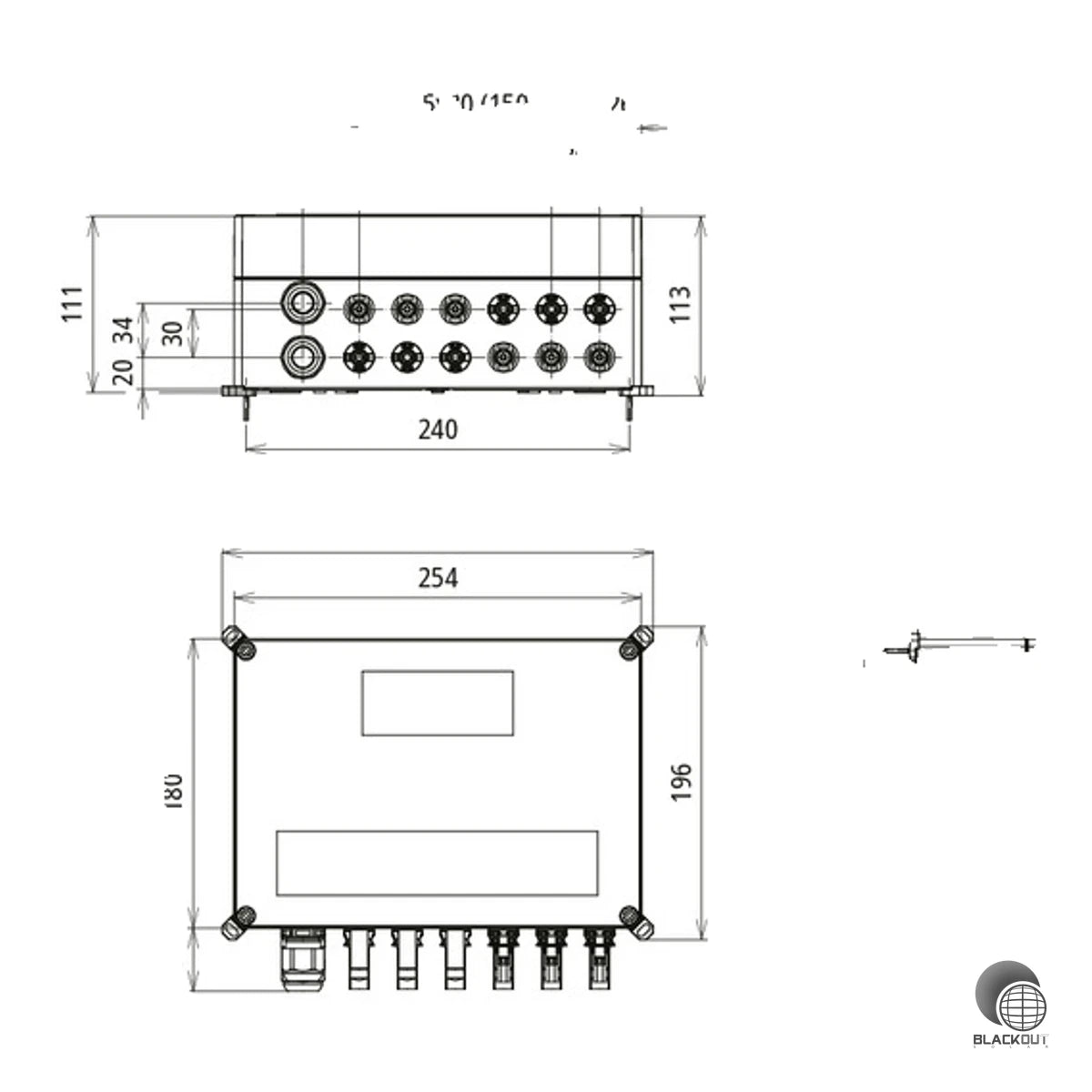 DEHN DEHNcube PV DCU 2 YPV 1100 3M 1S MC4 FM