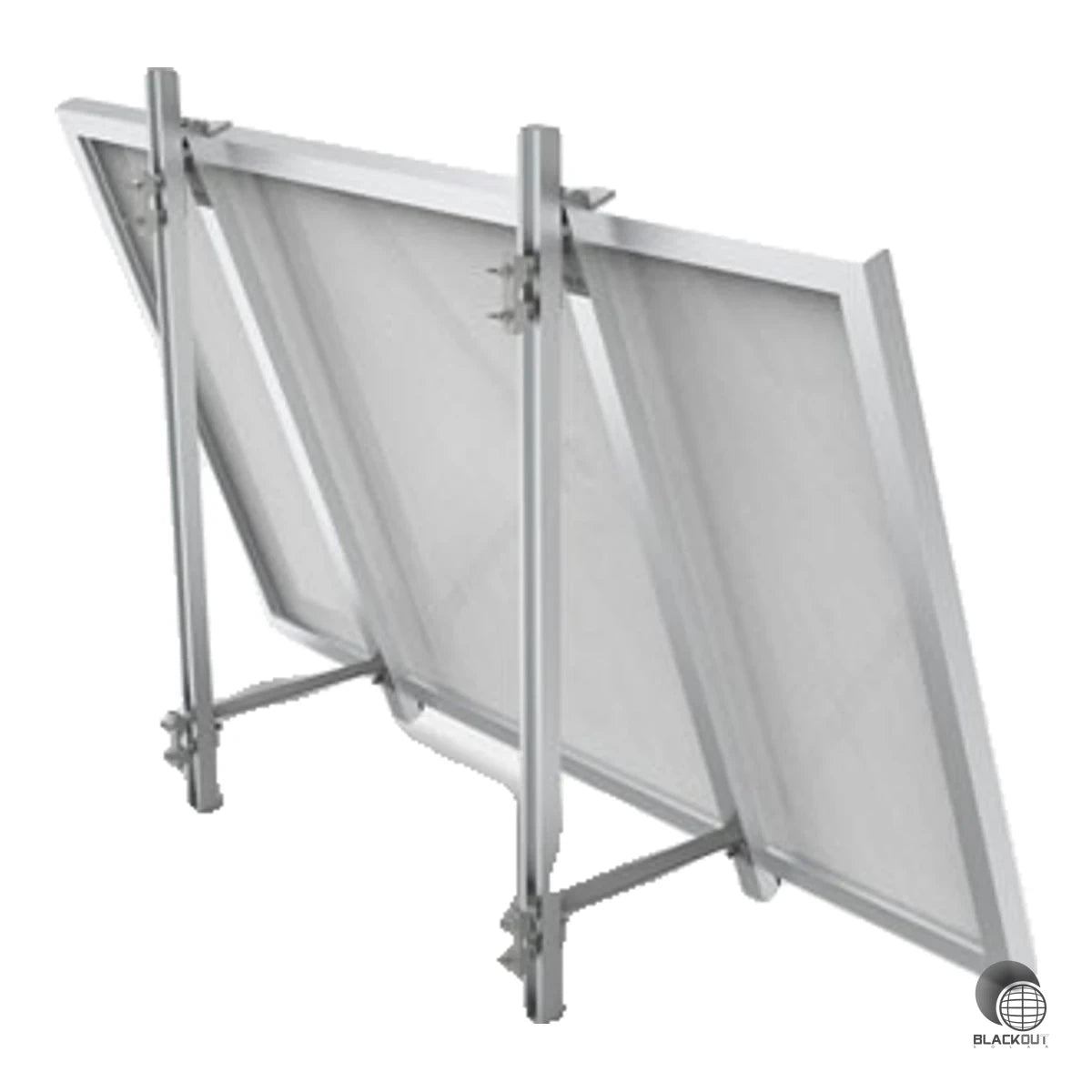 Aluminium-Modulträger mit zwei einstellbaren Neigungswinkeln (70° und 81°) für die flexible Montage von Solarmodulen an Wand oder Geländer. Korrosionsbeständig und inkl. komplettem Befestigungsmaterial.
