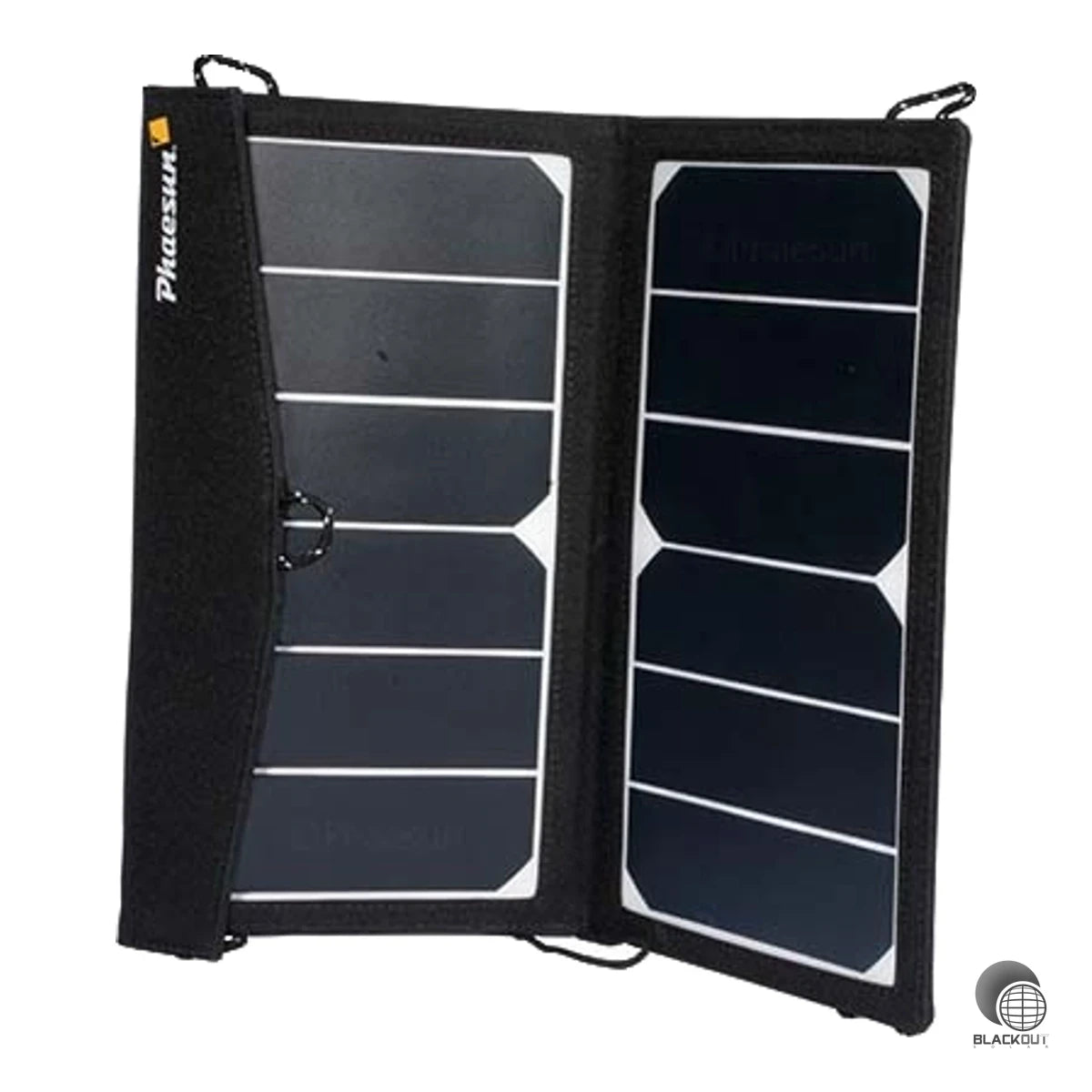 Faltbares 14-W-Solarmodul-Kit für unterwegs – versorgt USB-Geräte wie Smartphones, GPS und Kameras zuverlässig mit Solarstrom, wo auch immer die Tour hinführt.