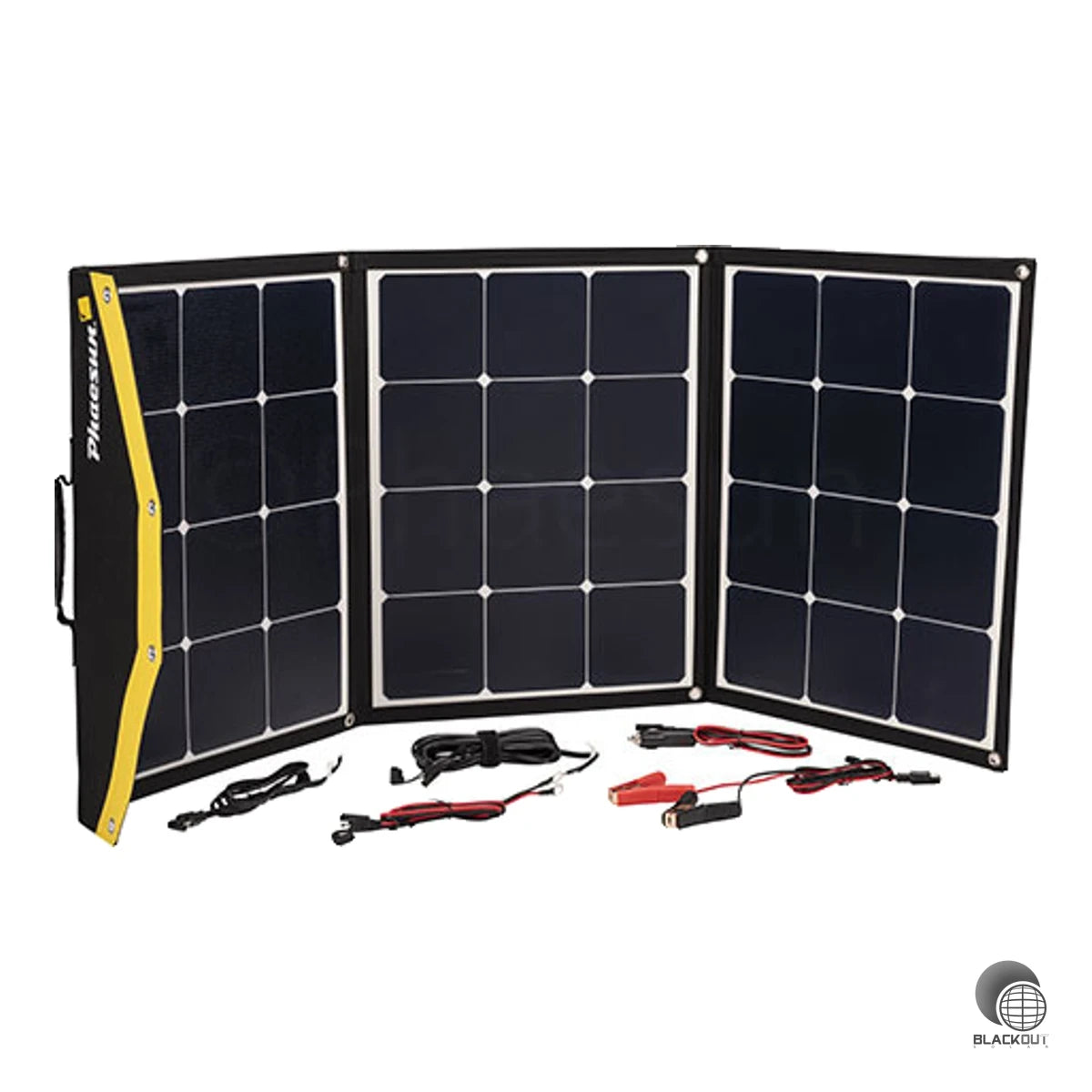 Leichtes, faltbares 135-Watt-Mono-Solarmodul im robusten Textilrahmen – kompakter Solarstrom-Begleiter für 12-Volt-Batterien unterwegs und an netzfernen Standorten.