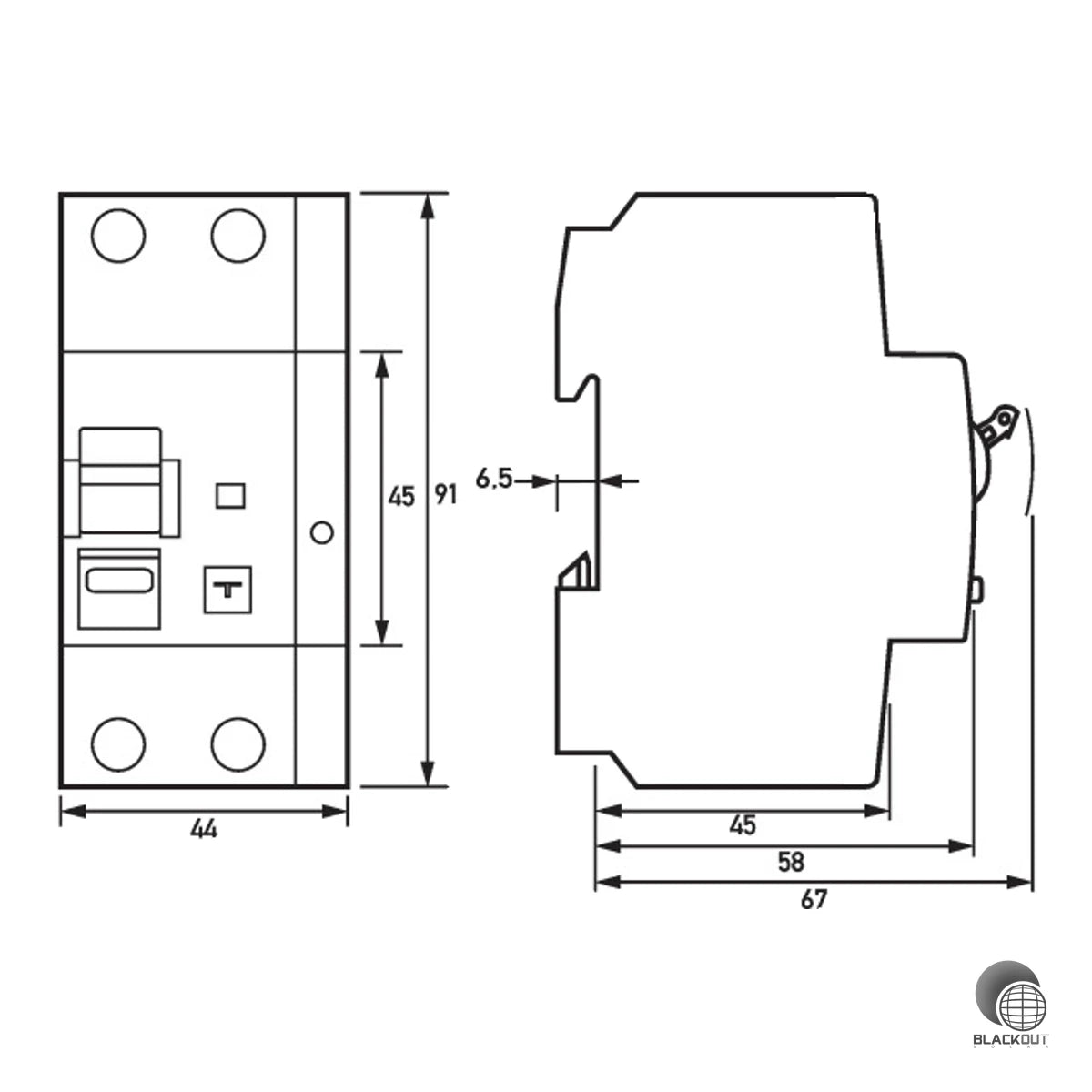 Doepke DRCBO 4 16A/0,1A Typ B+ FI-/LS-Schalter PV