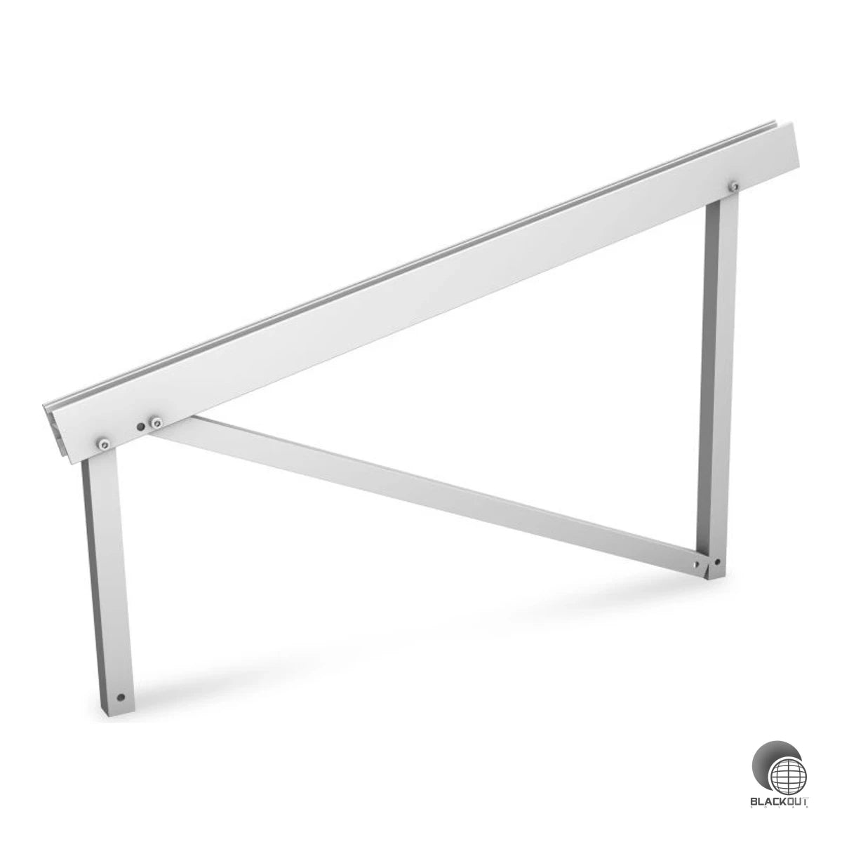 Kompaktes Kurzträger-Set für die ballastierte Flachdachmontage von PV-Modulen mit 10° Neigung. Enthält alle Träger und Verbindungselemente aus Aluminium und Edelstahl – ohne Dachdurchdringung.