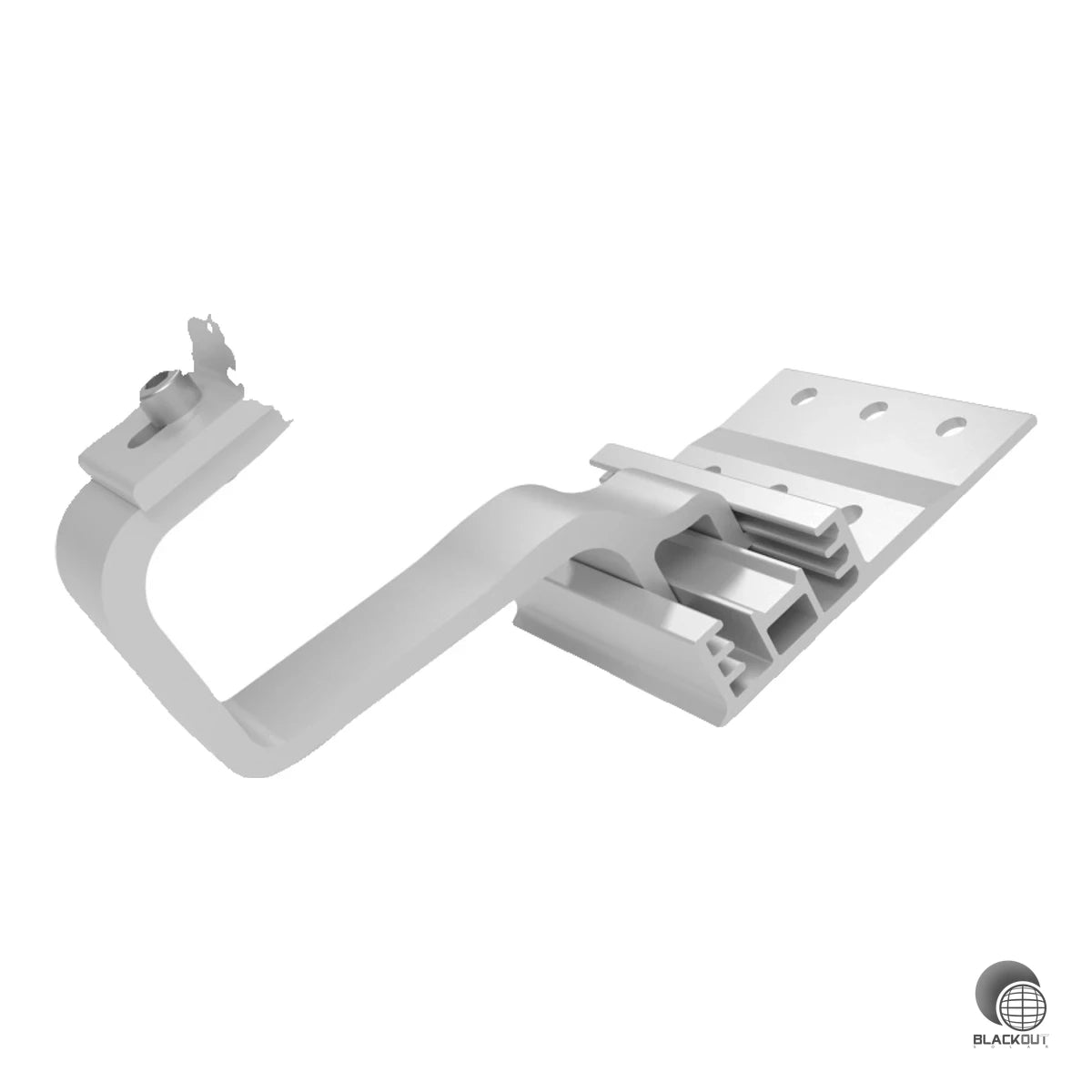 Höhenverstellbarer Dachhaken aus Aluminium für Schrägdächer mit Dachpfannen. Drei Einstellstufen (40, 47, 55 mm) und vormontierter Climber 36/50 für die schnelle Montage von K2 SingleRail und CrossRail Schienen.