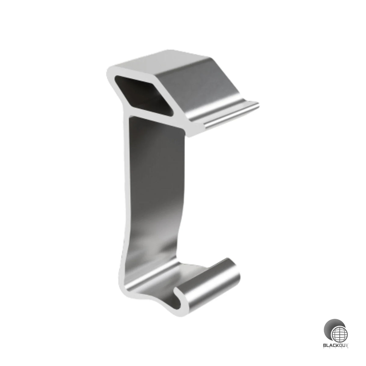 Sicherungselement aus Aluminium für das PREVARIO Solarmontagesystem. Verhindert das Abrutschen von PV-Modulen und wird auf die firstseitige Modulschiene geklemmt.