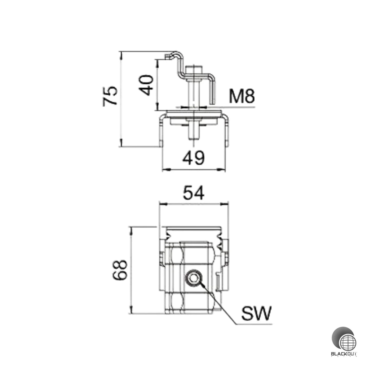 OBO Bettermann Endklemme Freiflächensystem Edelstahl 54 mm