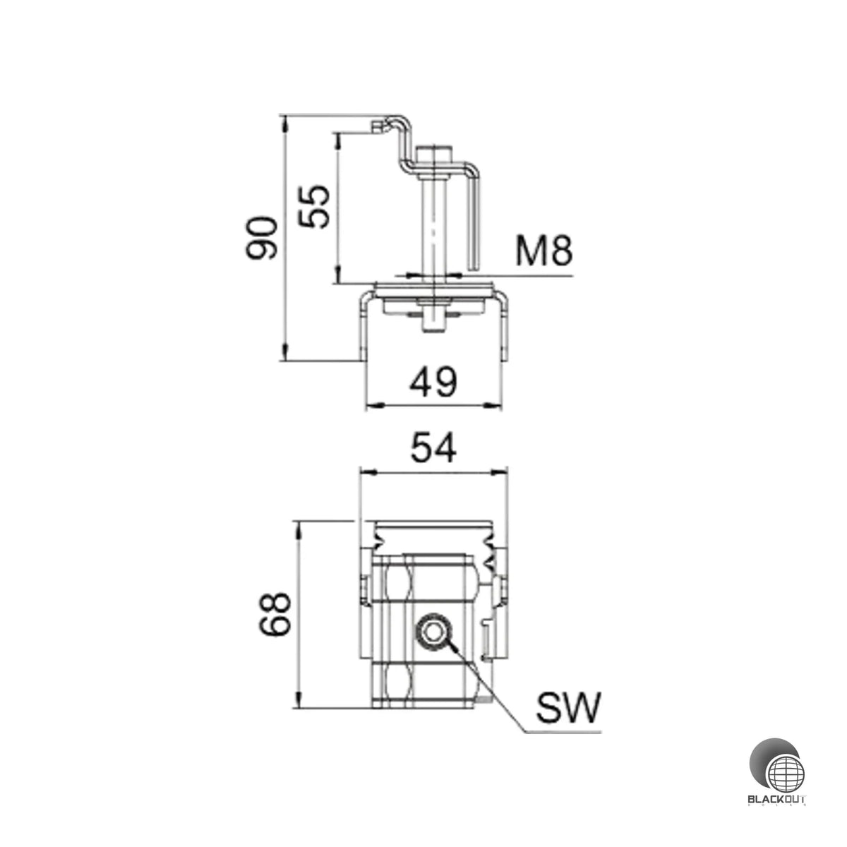 OBO Bettermann Endklemme Freiflächensystem 90×54mm Edelstahl