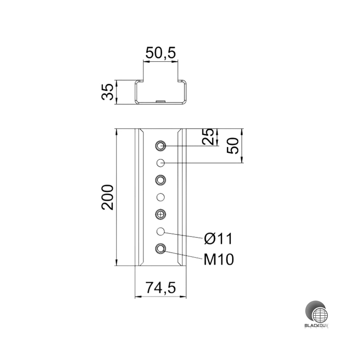 OBO Bettermann Längsverbinder Trägerprofil 35x74,5mm feuerverzinkt