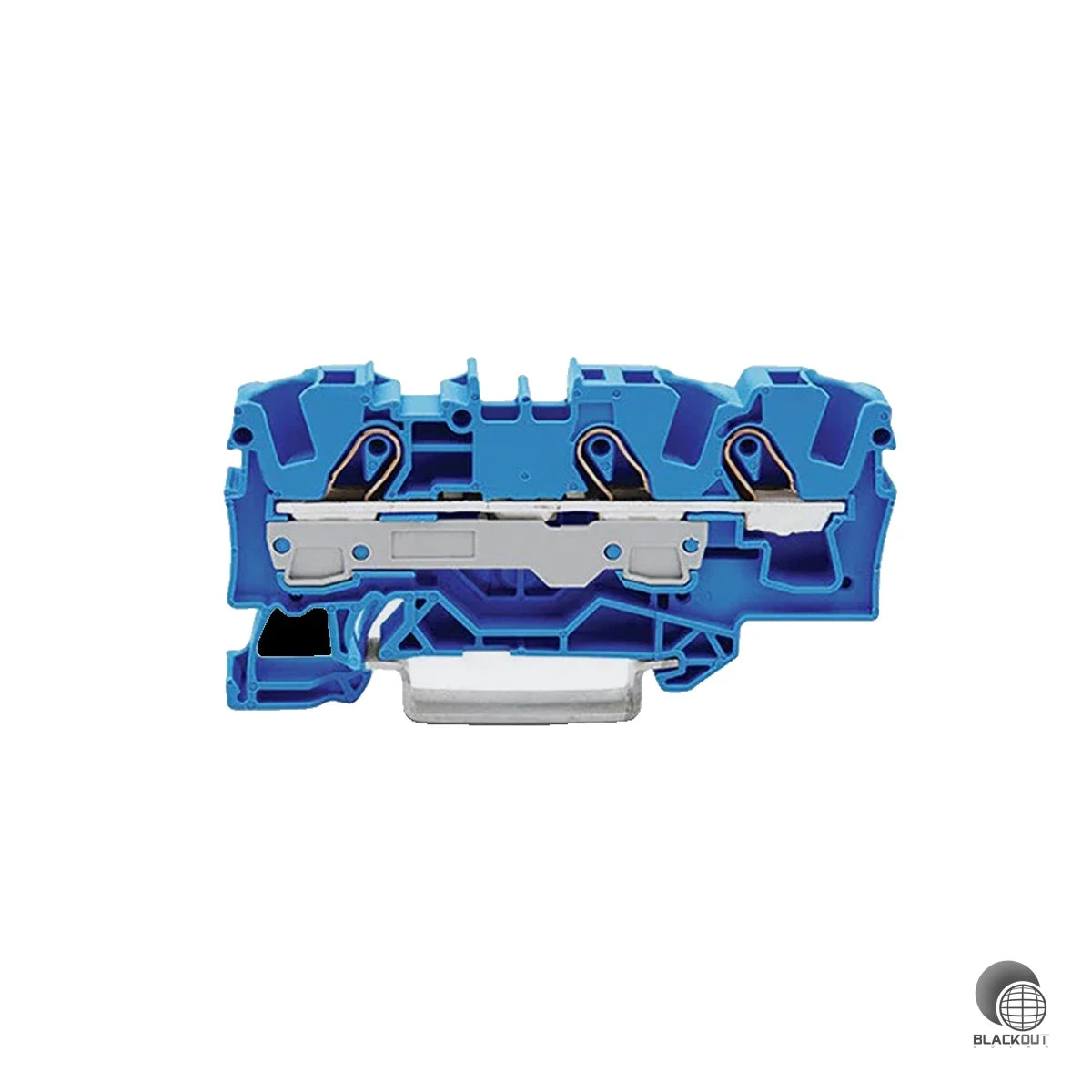 WAGO 3-Leiter-Durchgangsklemme, mit Drücker, 6mm², blau 1