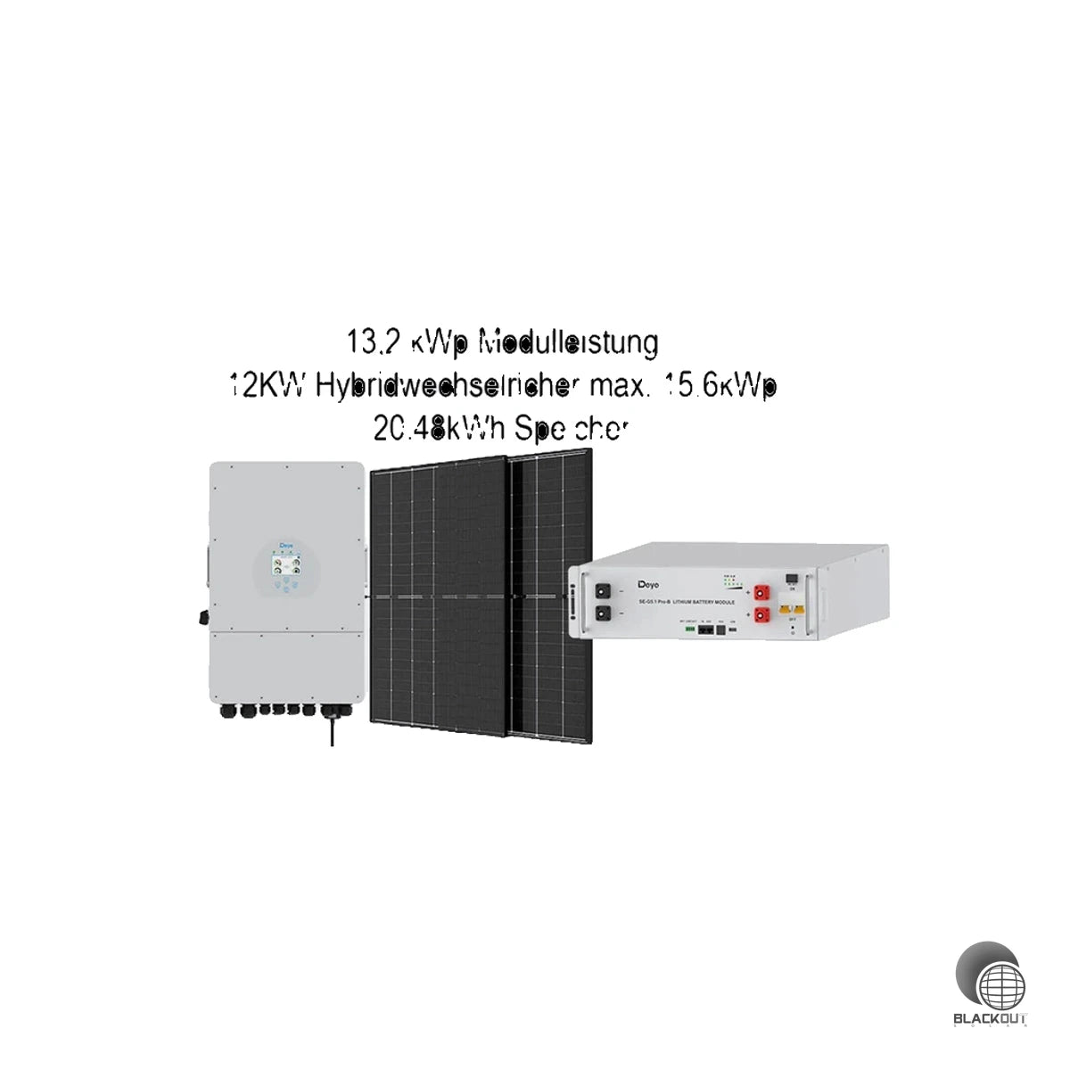 Deye Komplettset - Deye 12KW Hybrid - 4x Deye 5,12kWh - 36x Trina 440W Glas Glas 1