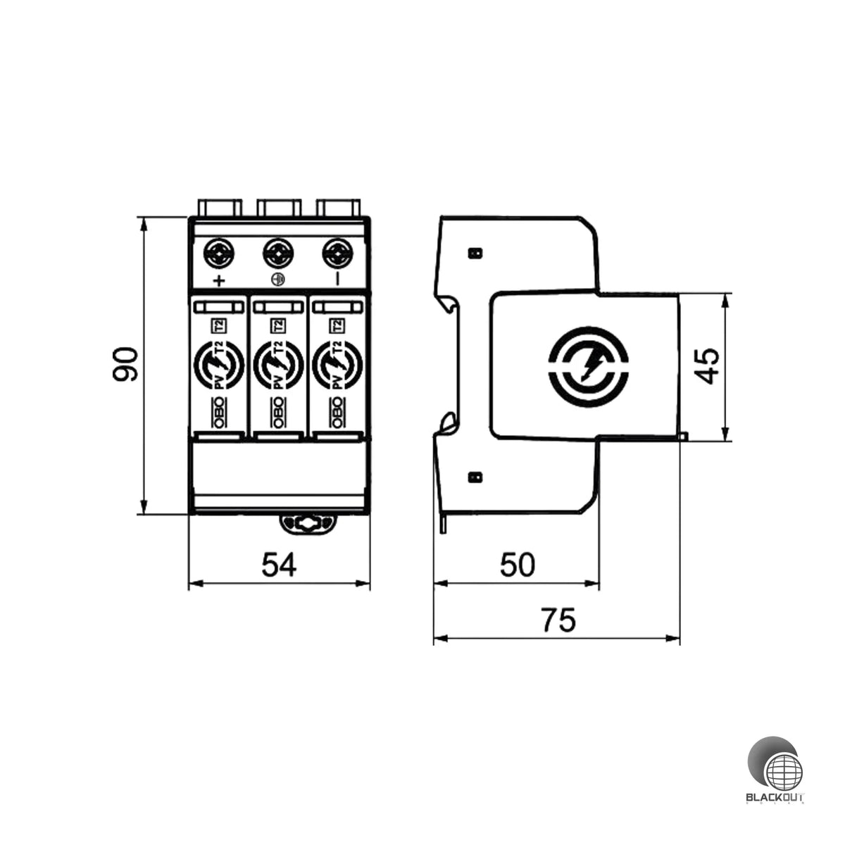 Überspannungsableiter Typ 2 für PV-Anlagen bis 1100 V DC — schützt zuverlässig vor Blitzeinwirkungen und Schaltüberspannungen auf der DC-Seite Ihrer Photovoltaikanlage.