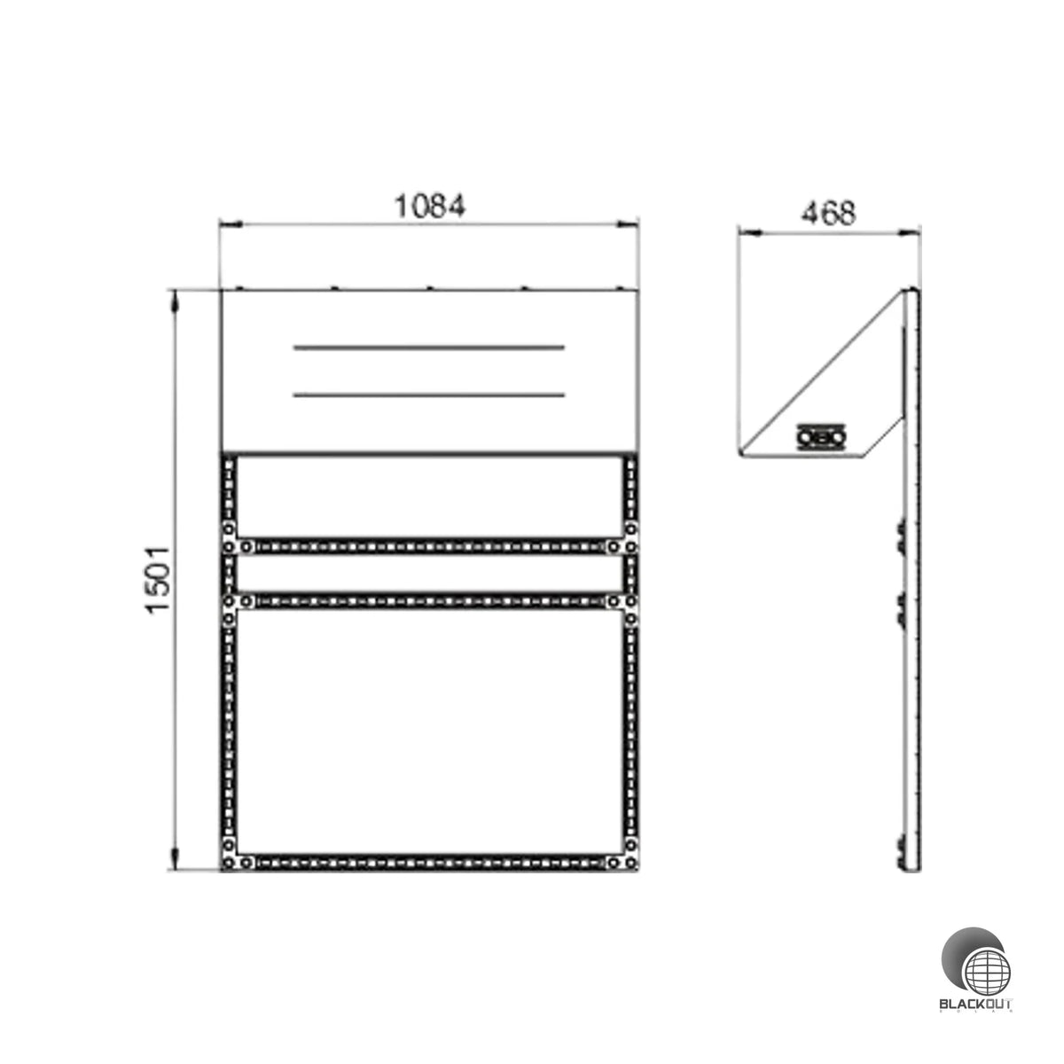 OBO Bettermann Wechselrichterrahmen Wandmontage 468×1082×1501 mm verzinkt