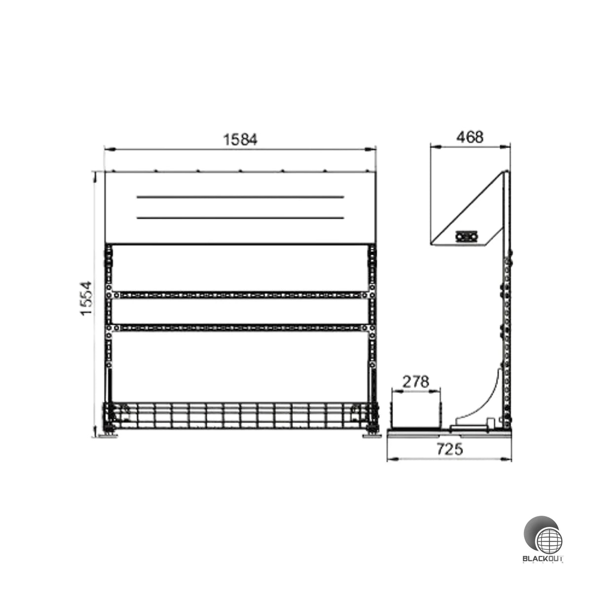 OBO Bettermann Wechselrichterrahmen freistehend 725×1651×1554 mm