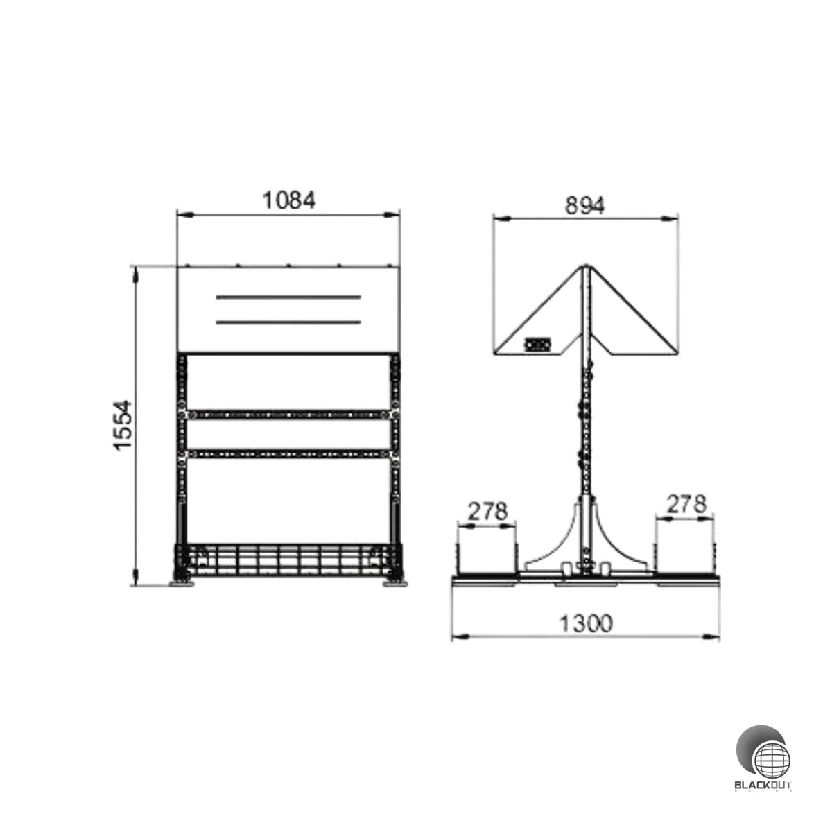 OBO Bettermann Wechselrichterrahmen doppelseitig 1300×1151×1554 mm