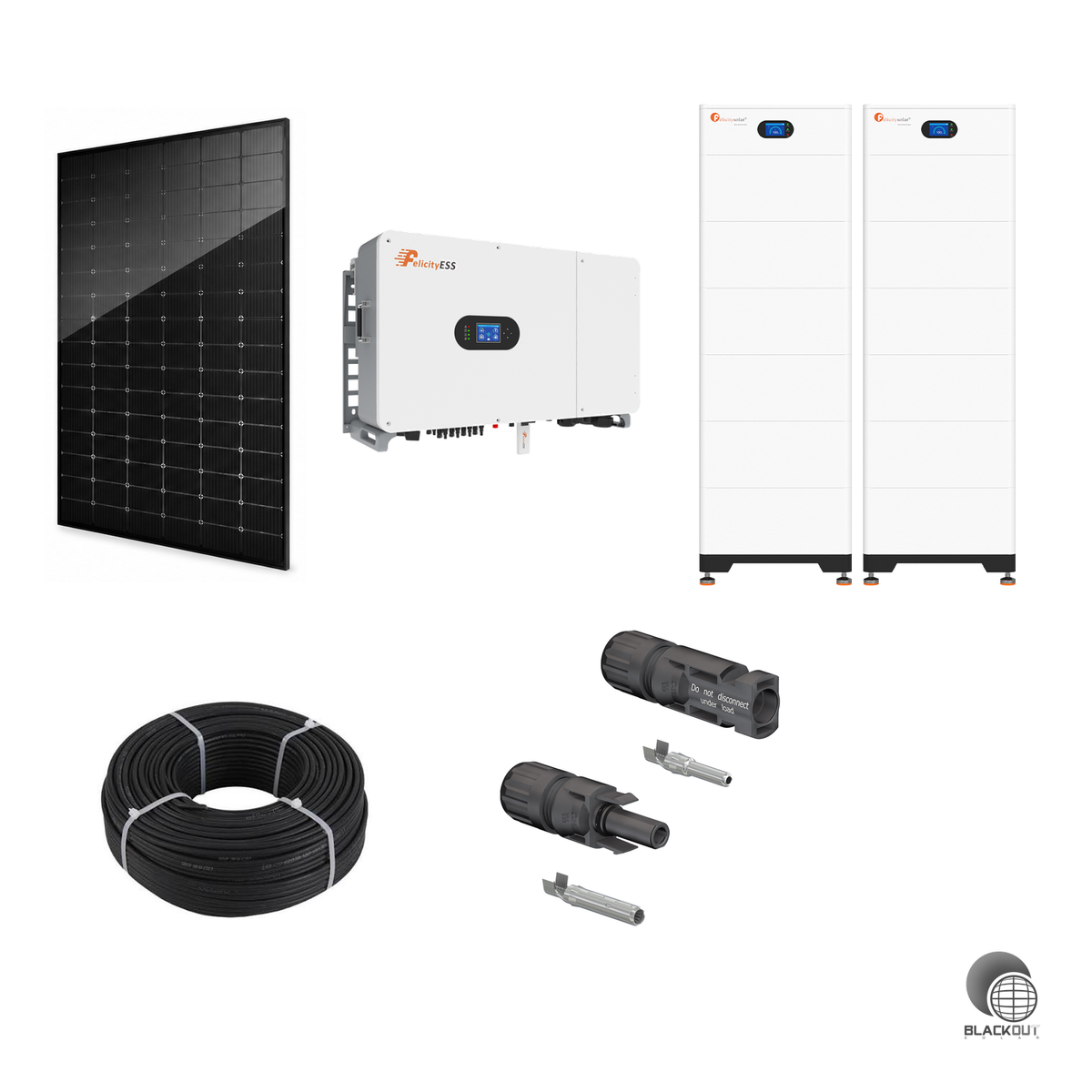 Mr.Mining Hochvolt PV Set M - 16,84kWp Felicity 29,9K Hybridwechselrichter + 61,44kWh Speicher